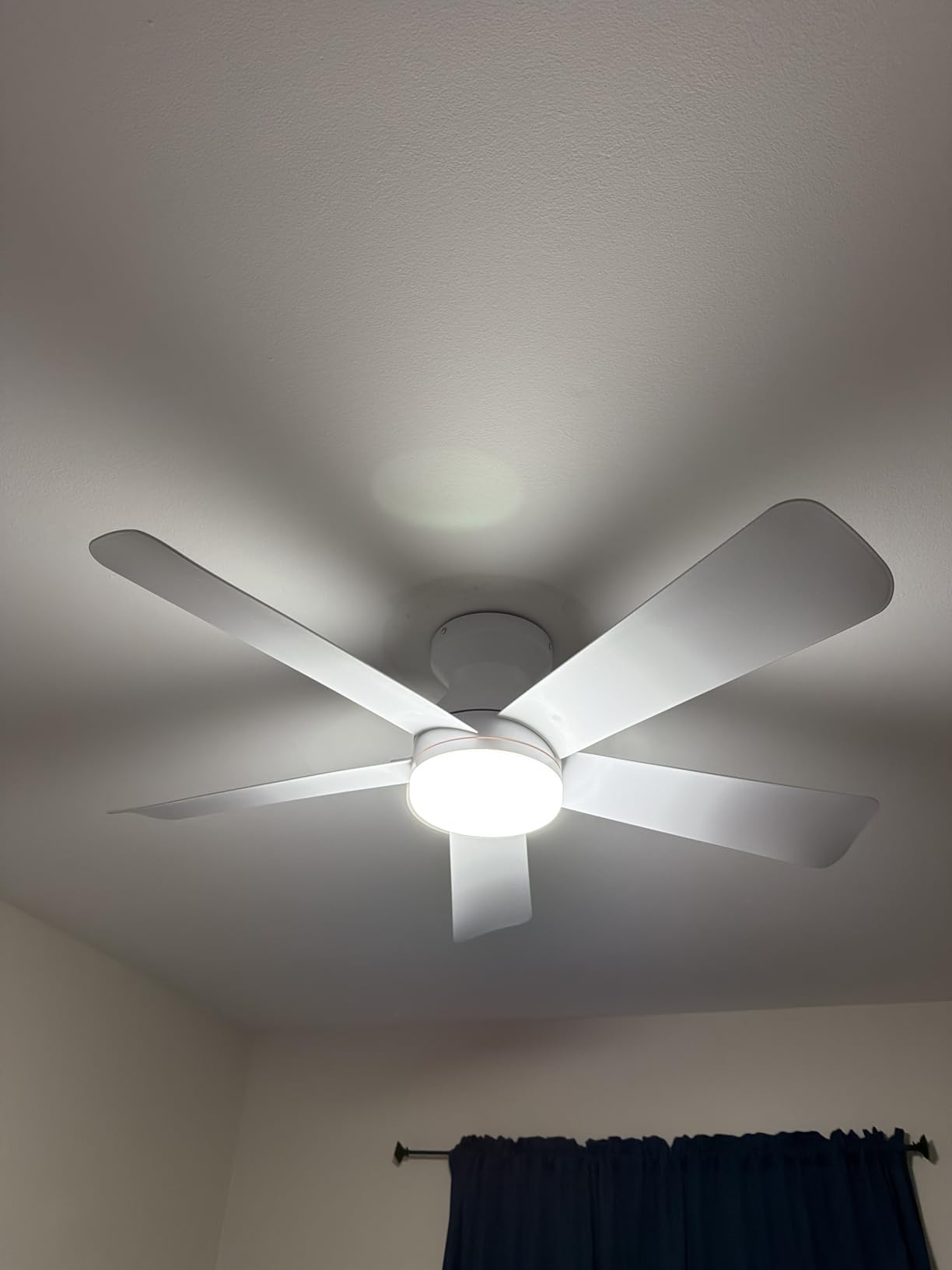 Depuley Modern Ceiling Fan with Light: 42-Inch Black Small Fans for Bedroom Indoor Outdoor - Dimmable Low Profile Flush Mount customer photo 1