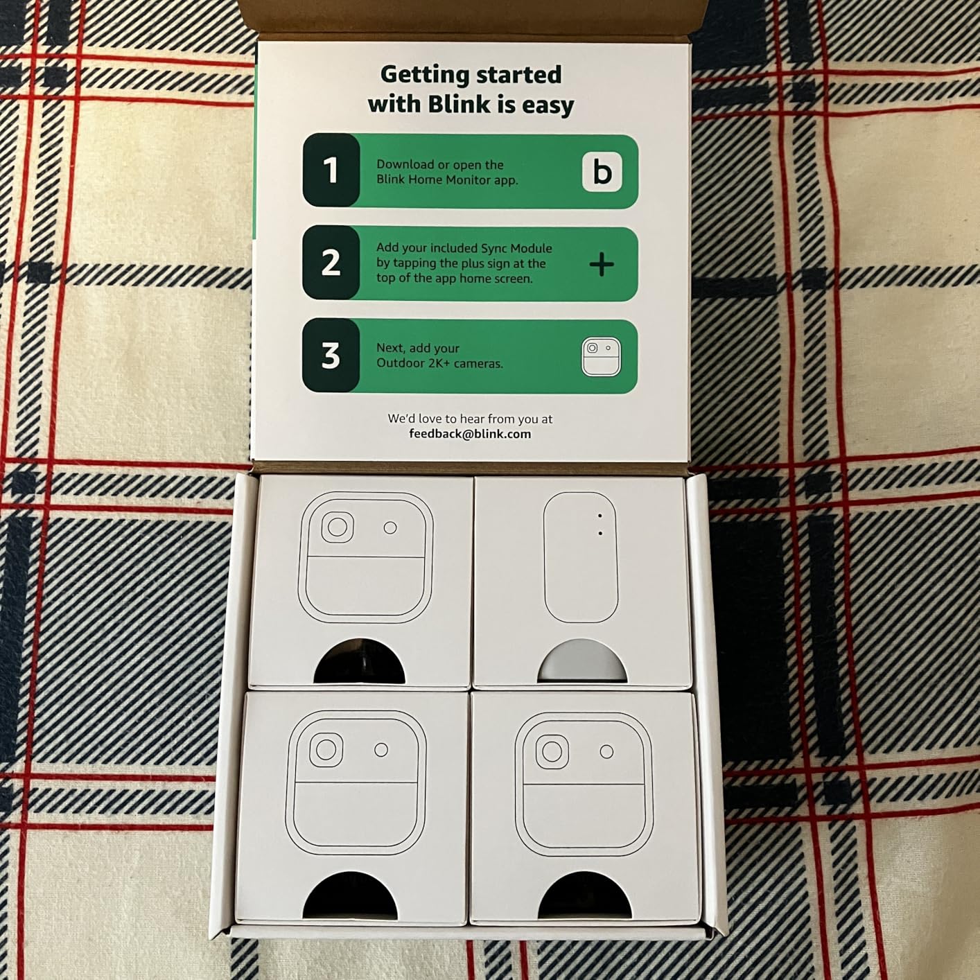 Blink Outdoor 2K+ (newest model) - Wireless smart security camera, 2K video resolution, enhanced audio, two-year battery. Sync Module Core included (5 camera system, Black) customer photo 1