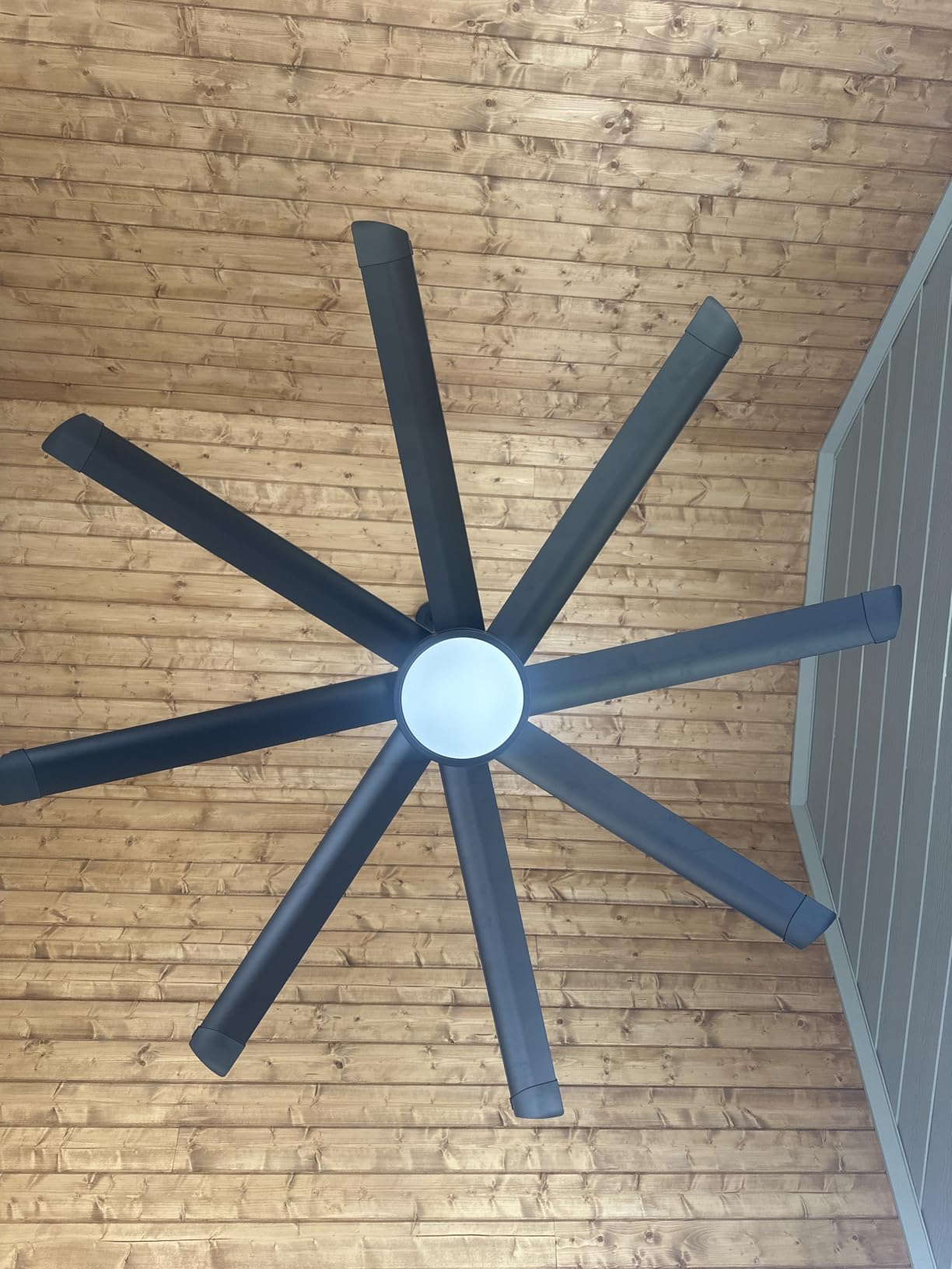 ZMISHIBO 84 Inch Ceiling Fans with Lights, Indoor/Outdoor Industrial Ceiling Fan, 8 Aluminum Reversible Blade, Damp Rated customer photo 2
