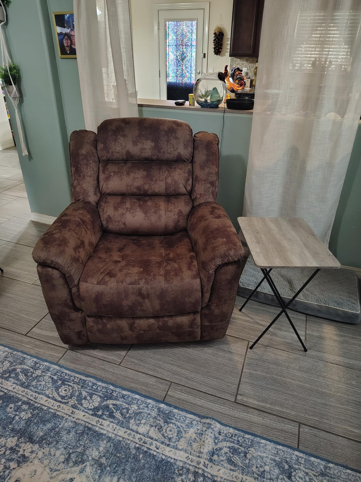 EBELLO Loveseat Recliner Sofa for Living Room, Extra Wide Modern Overstuffed 2 Seat Reclining Sofa Chair, Breathable Fabric Dual Manual Recliner, Brown customer photo 2