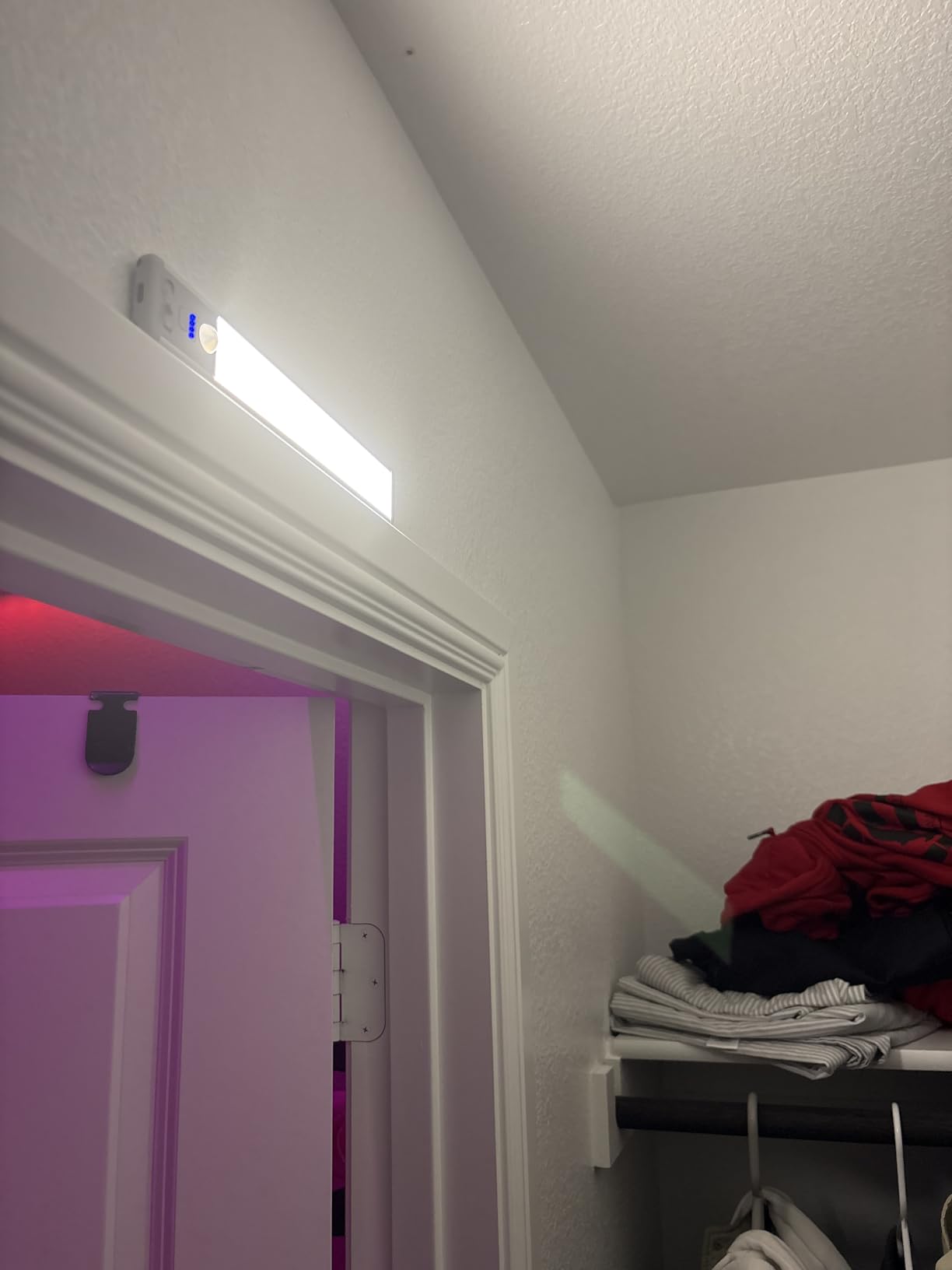 Under Cabinet Lighting Wireless, Rechargeable 10inch Motion Sensor Light Indoor, 3 Color Closet Light Battery Operated with LED Power Display, Magnetic Under Counter Lights for Kitchen, Home (3Pack) customer photo 2