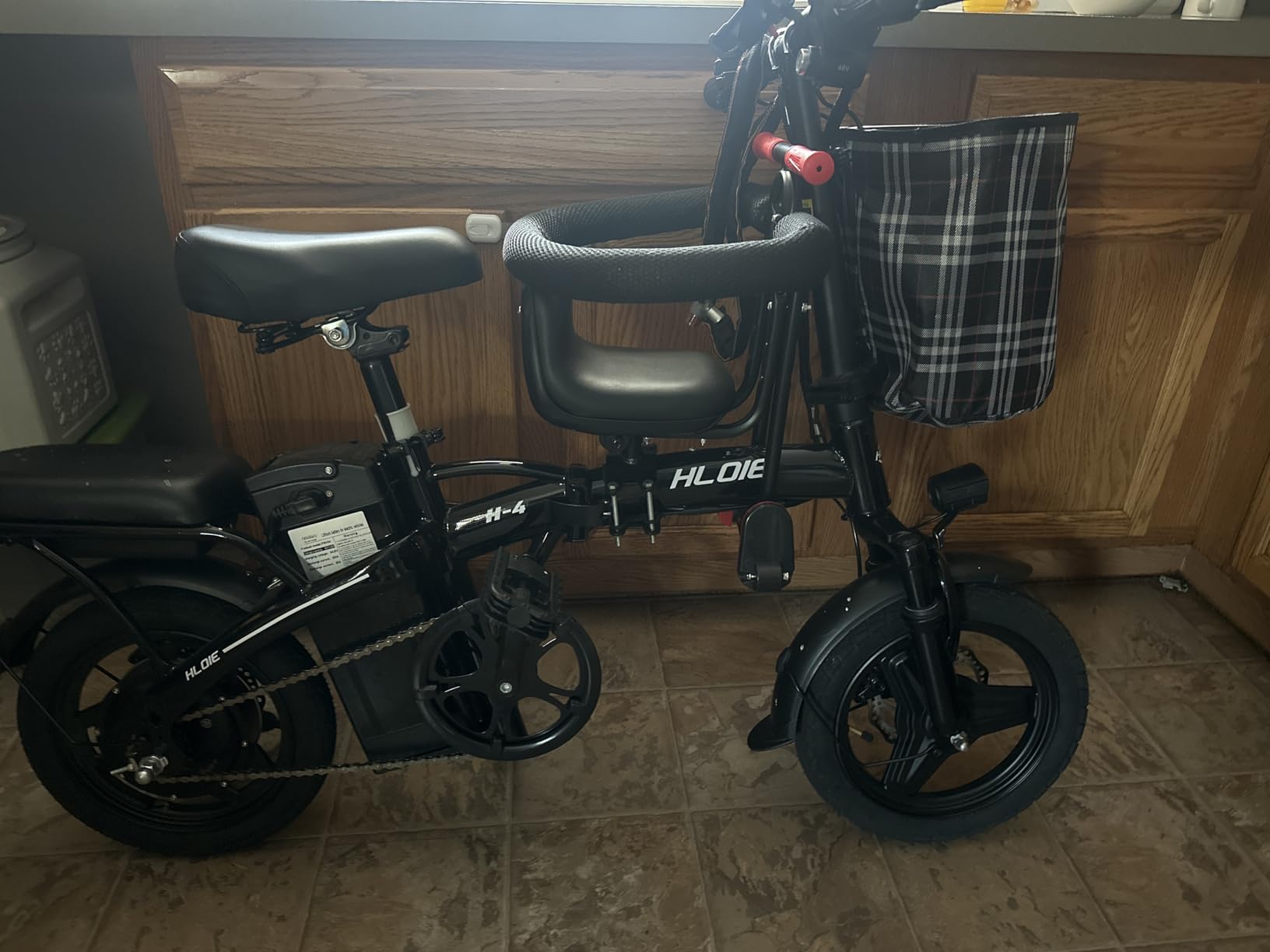 HLOIE Folding Electric Bike for Adults, Peak 750W Motor, 23MPH Max Speed Foldable Electric Bicycles, 14