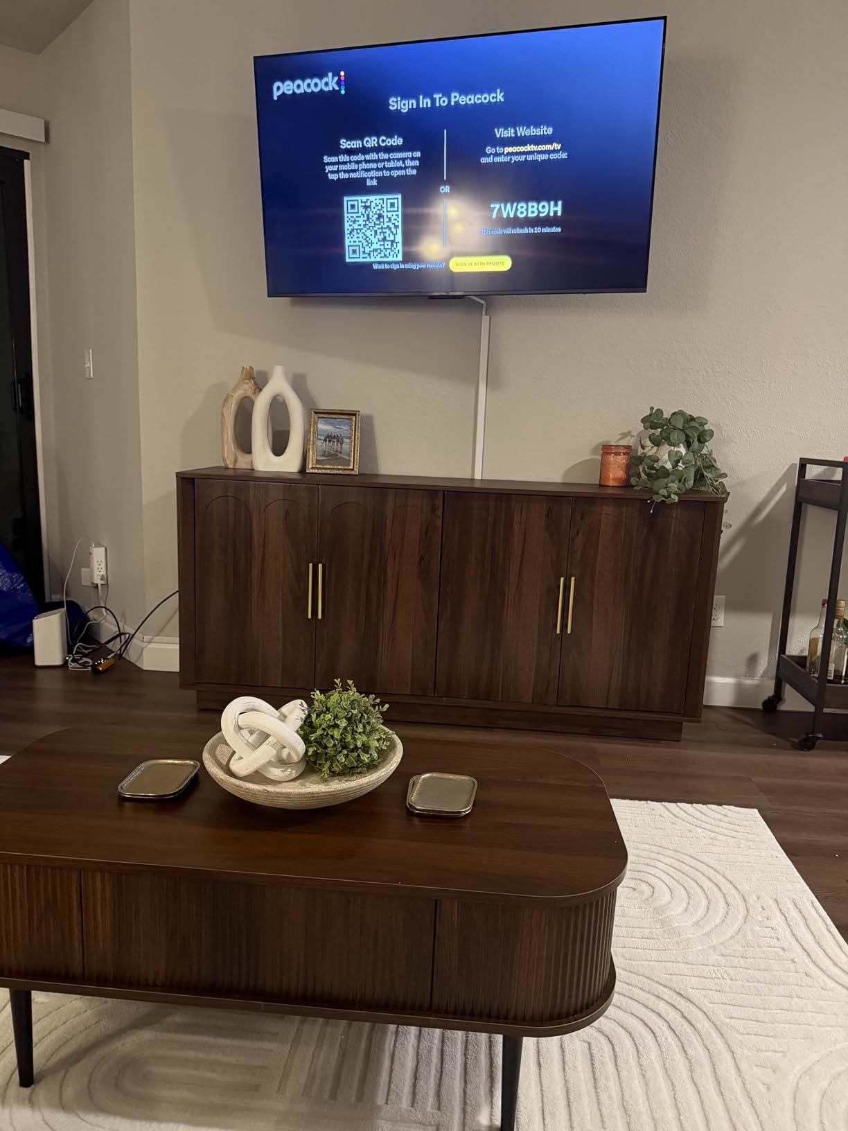 FORTUNETEC Sideboard Buffet Cabinet with Storage, Mid Century Modern Accent Cabinet with Arched Doors, Modular Media Console, Minimalist Credenza for Living Room Kitchen Dining Room Entryway, Walnut customer photo 1