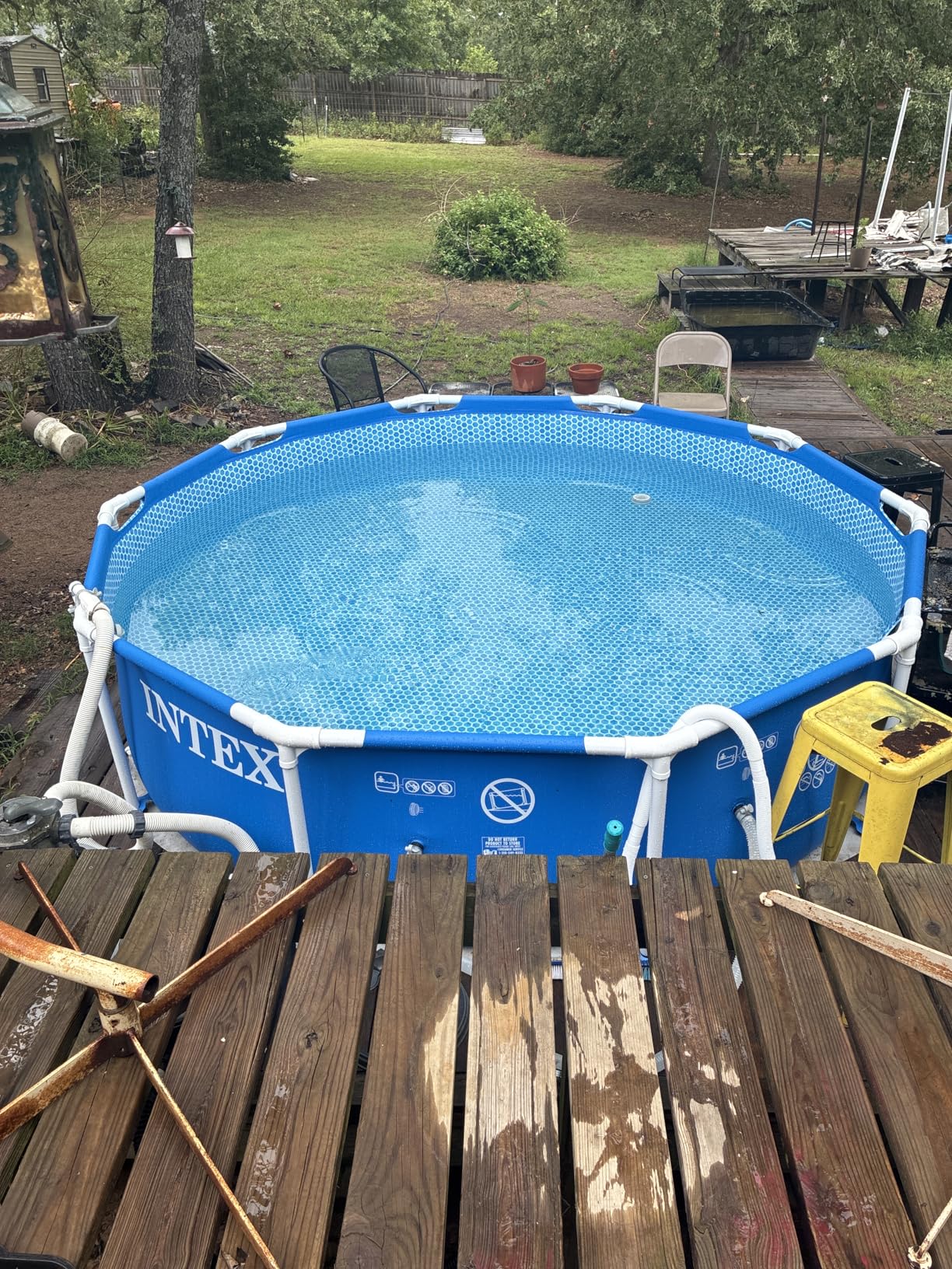 INTEX 28210EP Metal Frame 12 ft x 30 in Above Ground Pool, Round Swimming Pool with Steel Frame, Pump Not Included customer photo 1