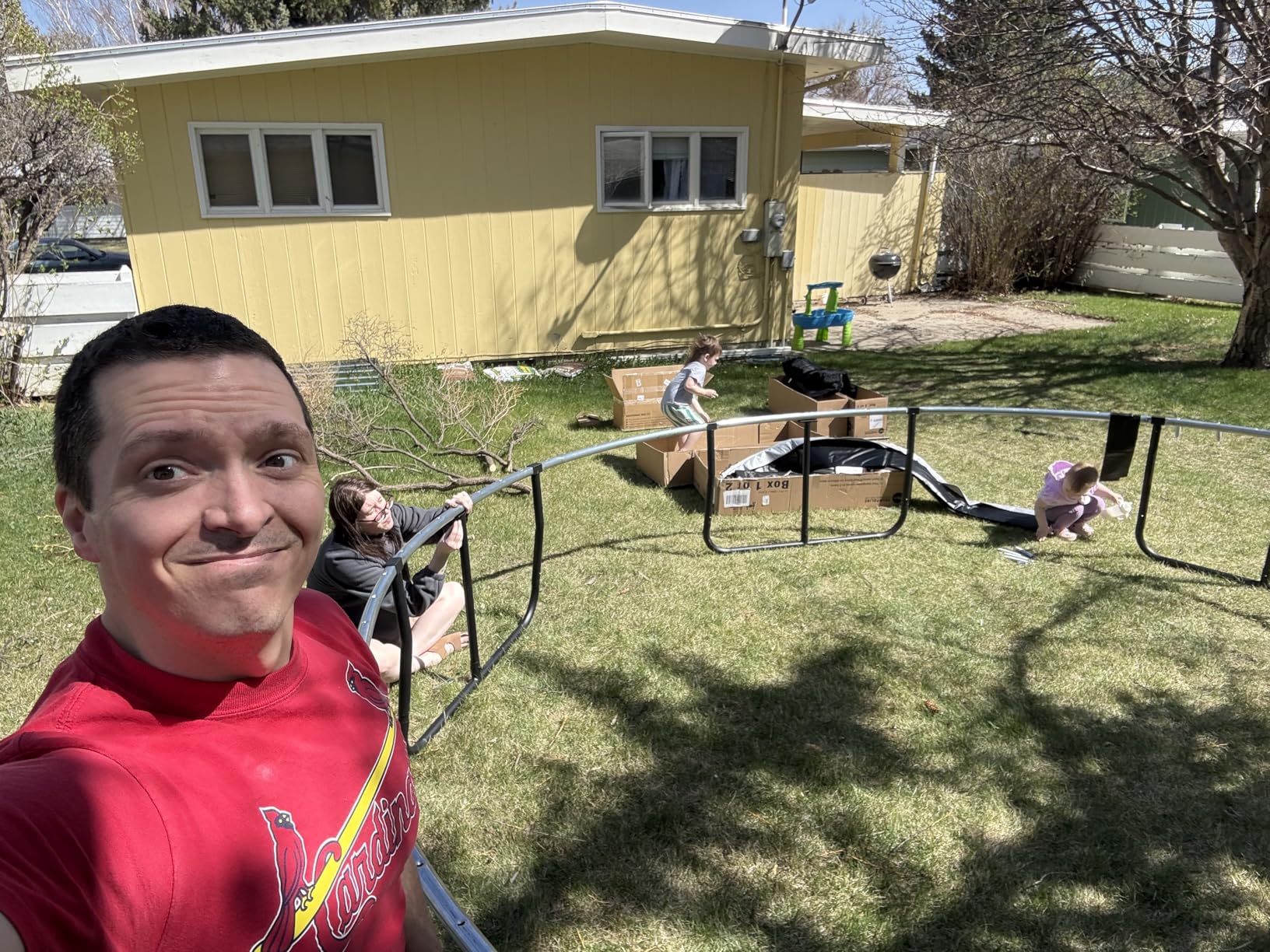 BSPORTY 10/14/16FT Trampoline with Enclosure and U-Shaped Legs customer photo 2