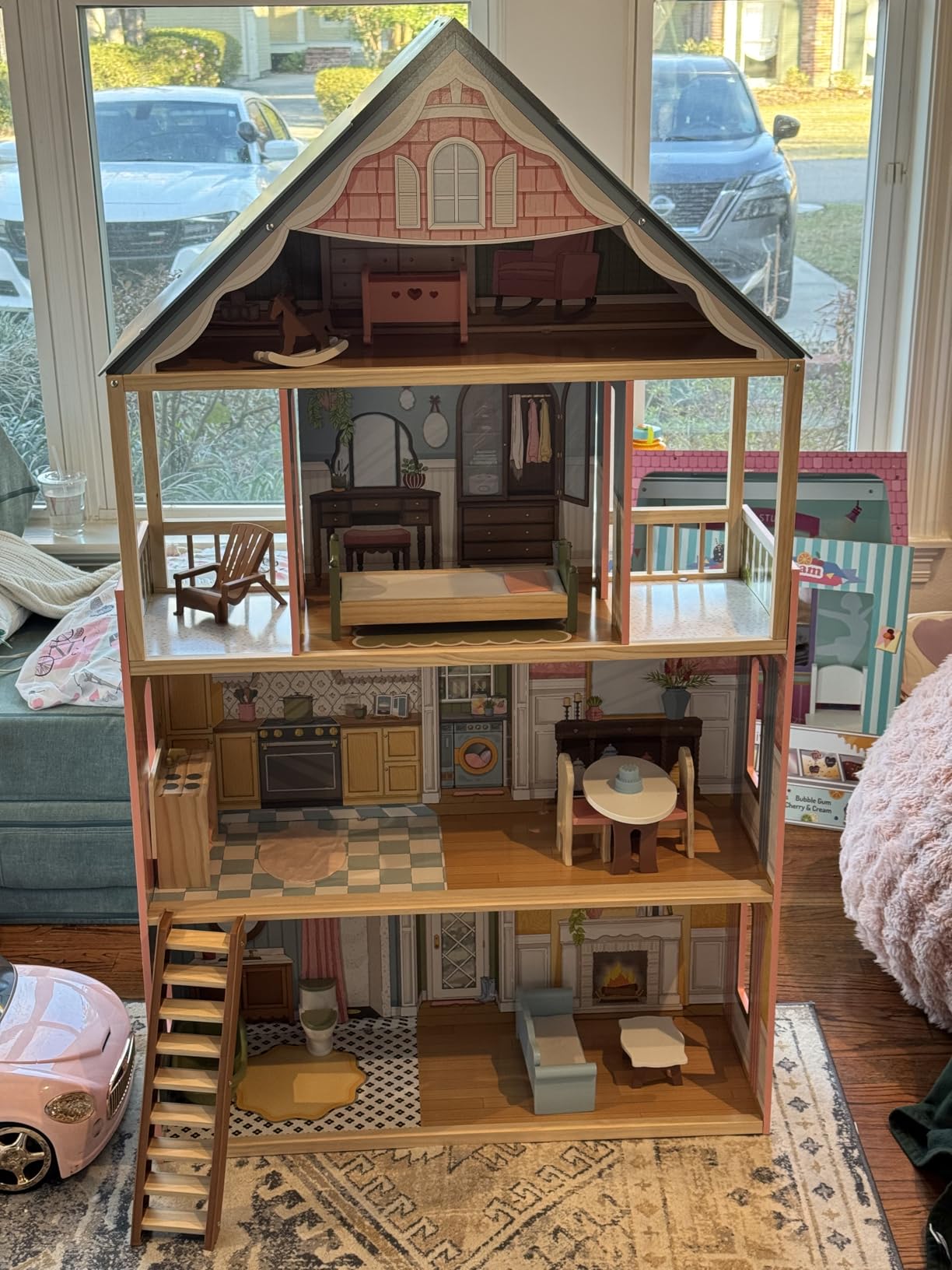 KidKraft Charlotte Wooden Dollhouse with 15 Accessories, for 12