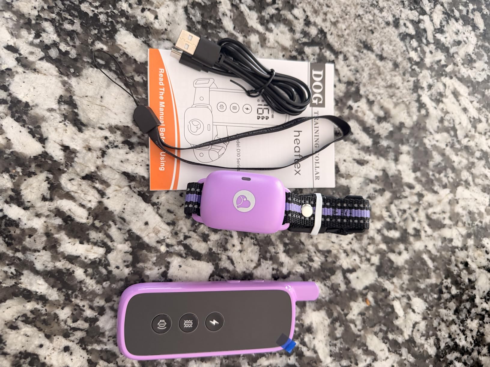 Dog Shock Collar - 2600FT Dog Training Collar with Remote, 3 Modes(Beep/Vibration/Shock), Security Lock, IP68 Waterproof Rechargeable E-Collar for 10-120lbs All Breeds (Purple) customer photo 1