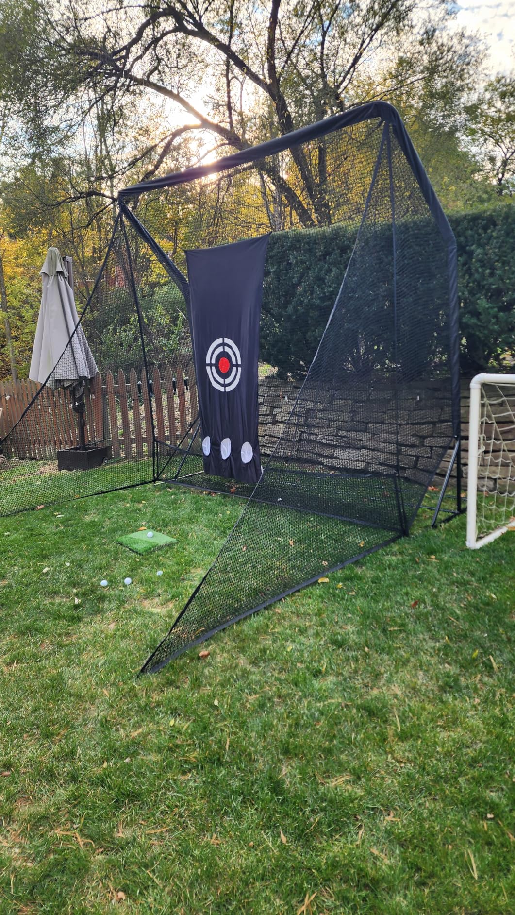 MR Golf Hitting Net 10'x10' with Side Barriers, Extra Large Golf Practice Net with Ball Return System, Golf Simulator customer photo 1