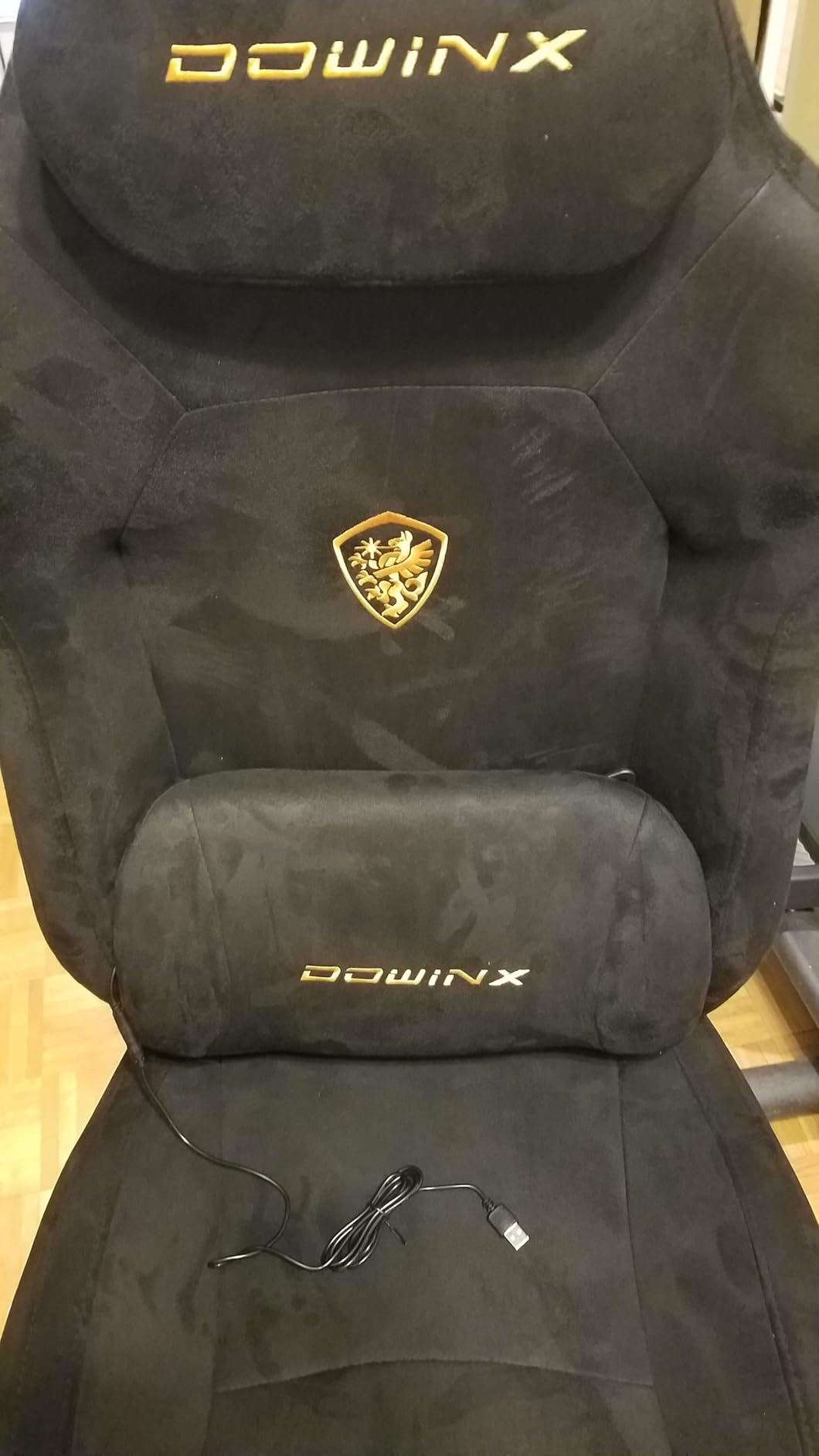 Dowinx Big and Tall Gaming Chair, Suede Fabric Game Chair with Pocket Spring Cushion, High Back Gamer Chair Ergonomic with Footrest for Adults Office, 440LBS, Black customer photo 2