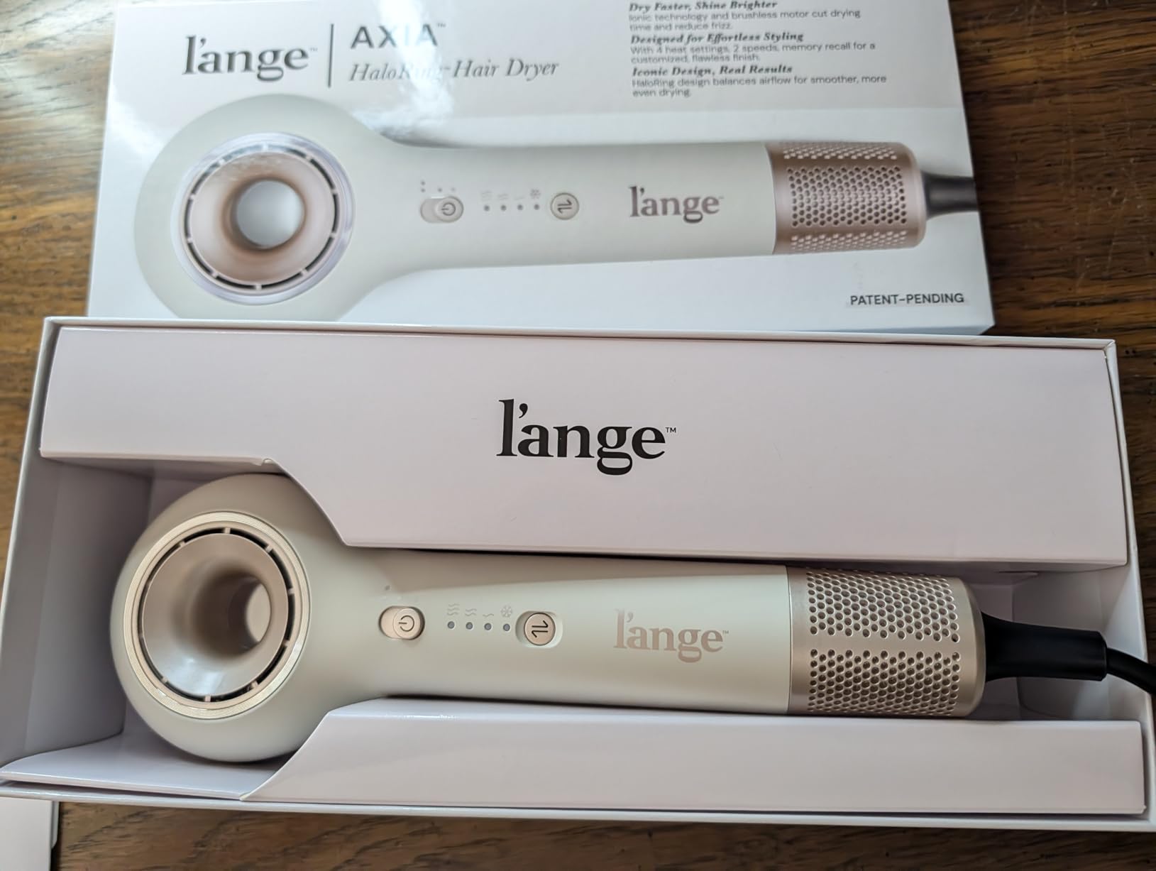 L'ANGE HAIR Axia HaloRing Ionic Hair Dryer | High Speed Professional Blow Dryer for Smooth, Frizz-Free Styles | Lightweight Brushless Motor with Concentrator & Wall Mount | 4 Heat Settings | Blush customer photo 2