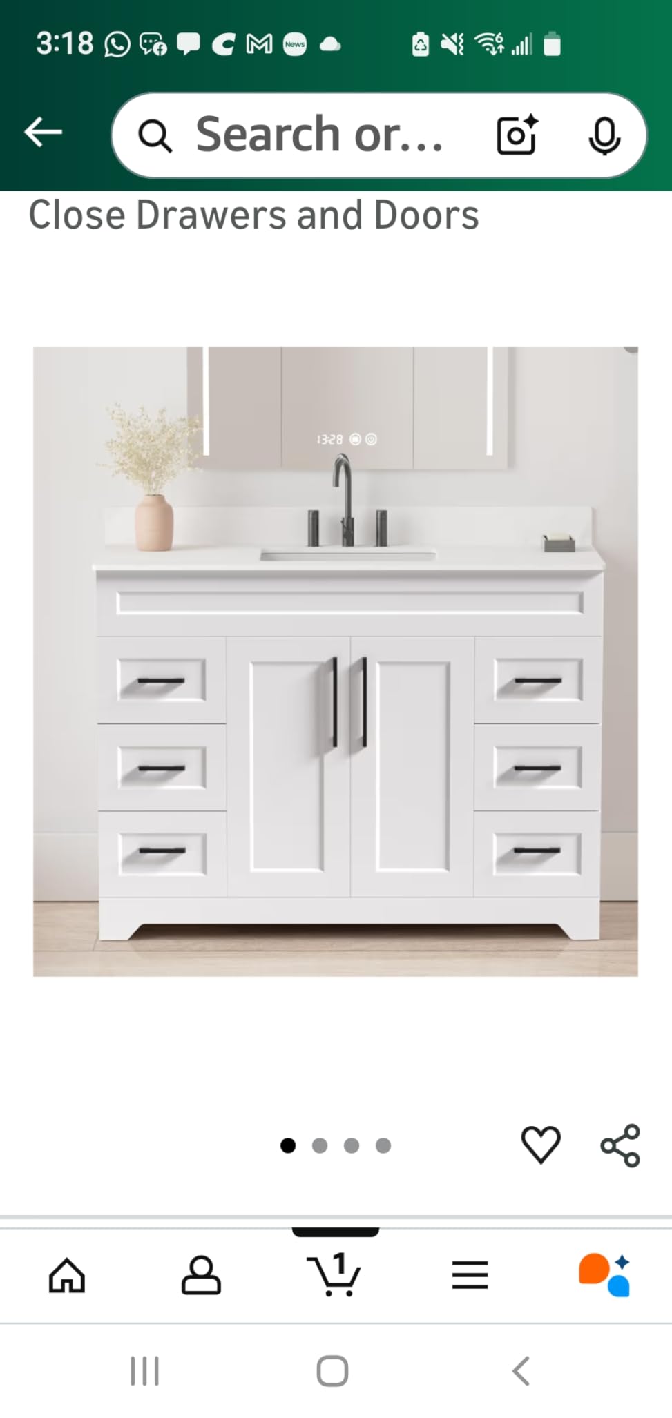 48 Inch Bathroom Vanity with Quartz Countertop - Rectangle Sink & Plywood Cabinet & Soft-Close Drawers and Doors customer photo 2
