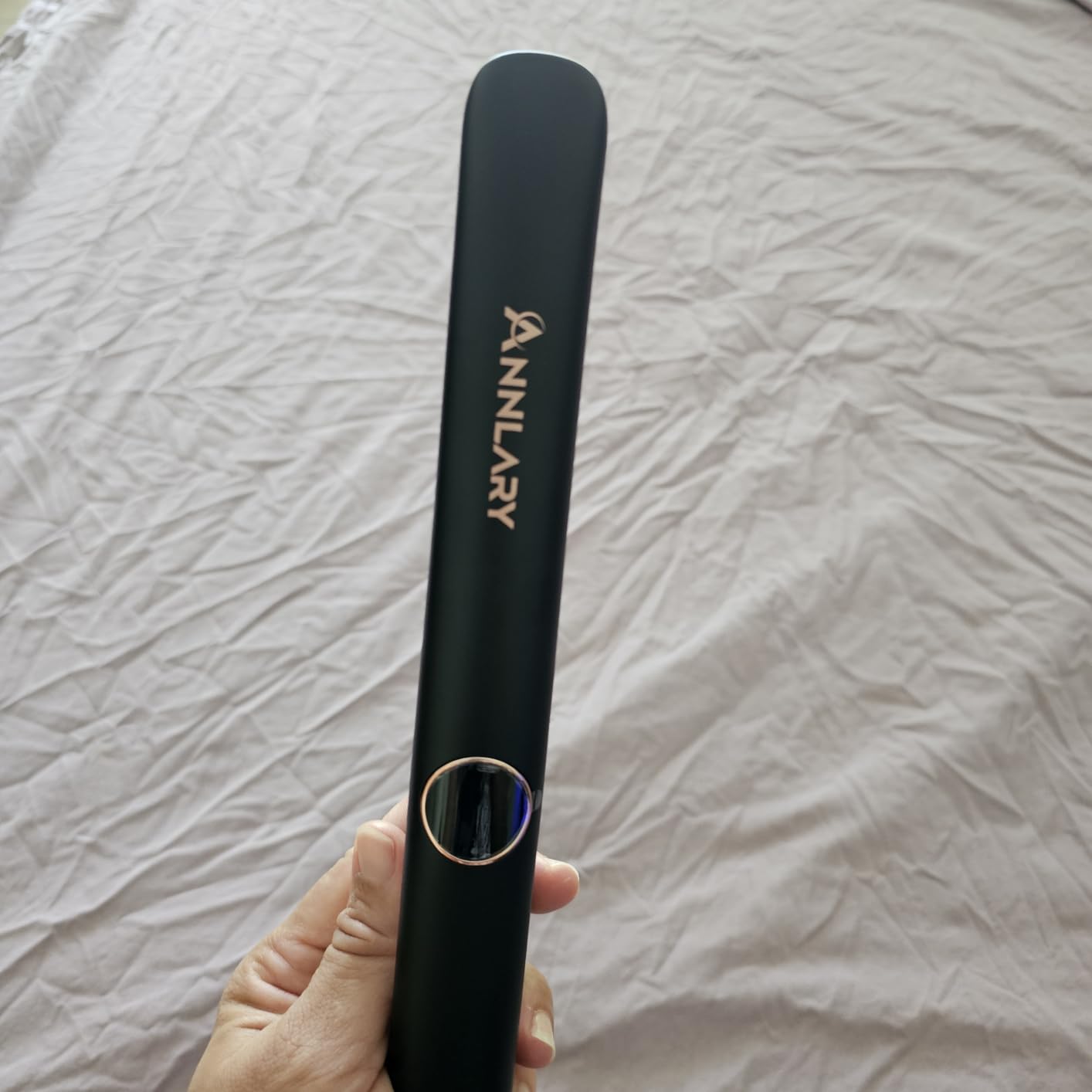 ANNLARY Hair Straightener 1 Inch Flat Iron and Curler 2 in 1, 15s Fast Heating, Professional Titanium Ceramic Ionic Dual Voltage Straighteners for All Hair Types customer photo 2