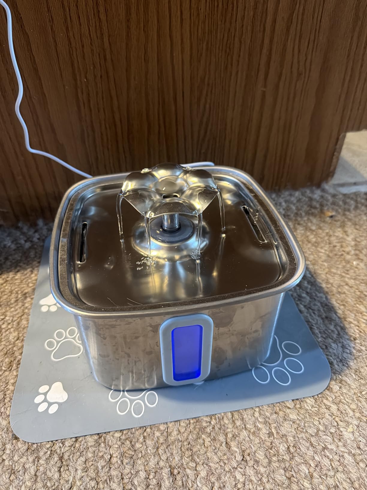 Veken Stainless Steel Cat Water Fountain 108oz/3.2L Automatic Pet Fountain with 3 Replacement Filters & Silicone Mat customer photo 1