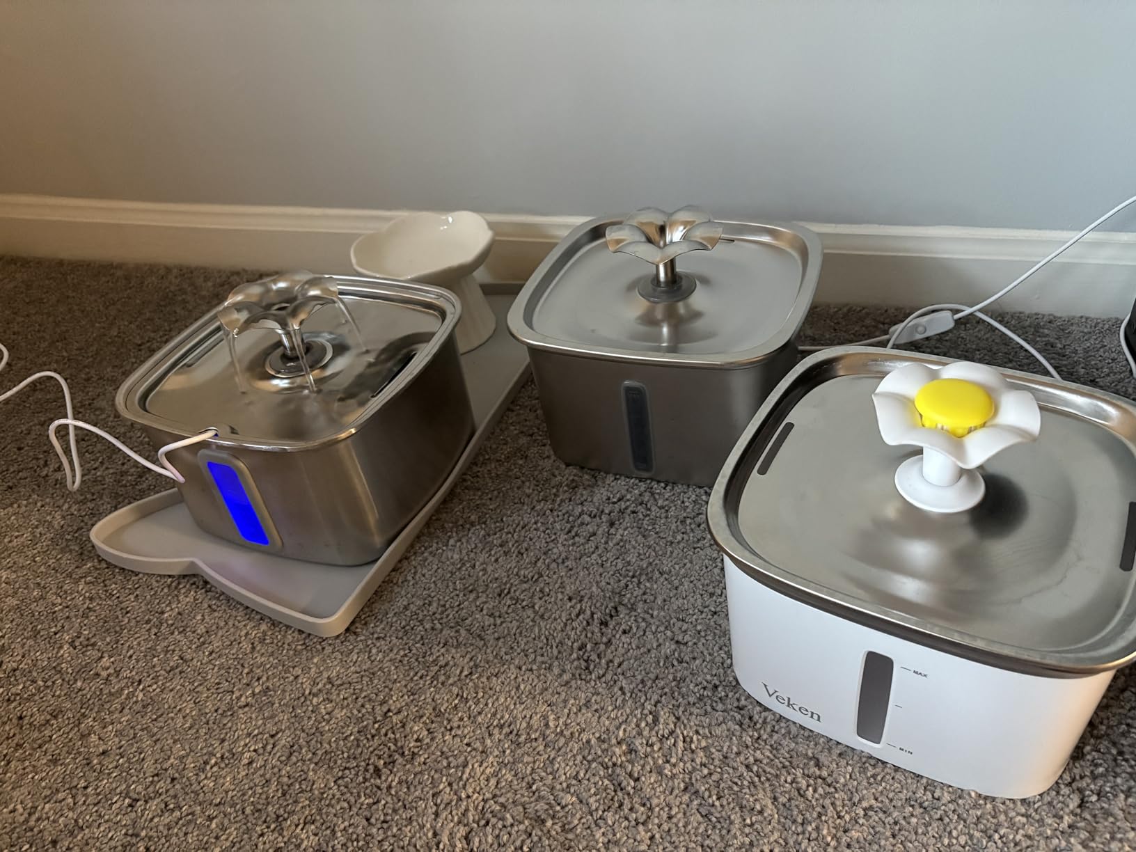 Veken Stainless Steel Cat Water Fountain 108oz/3.2L Automatic Pet Fountain with 3 Replacement Filters & Silicone Mat customer photo 2
