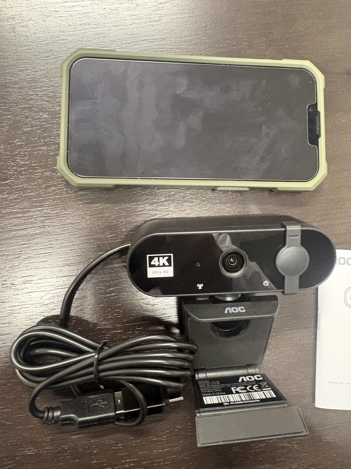 AOC 4K Webcam for PC with Microphone, Computer Camera with Noise Cancellation, Privacy Cover, 99° FOV, Plug & Play USB Webcam for Streaming, Conferencing, Zoom, Skype, Facetime, Laptop, PC, Skype customer photo 2