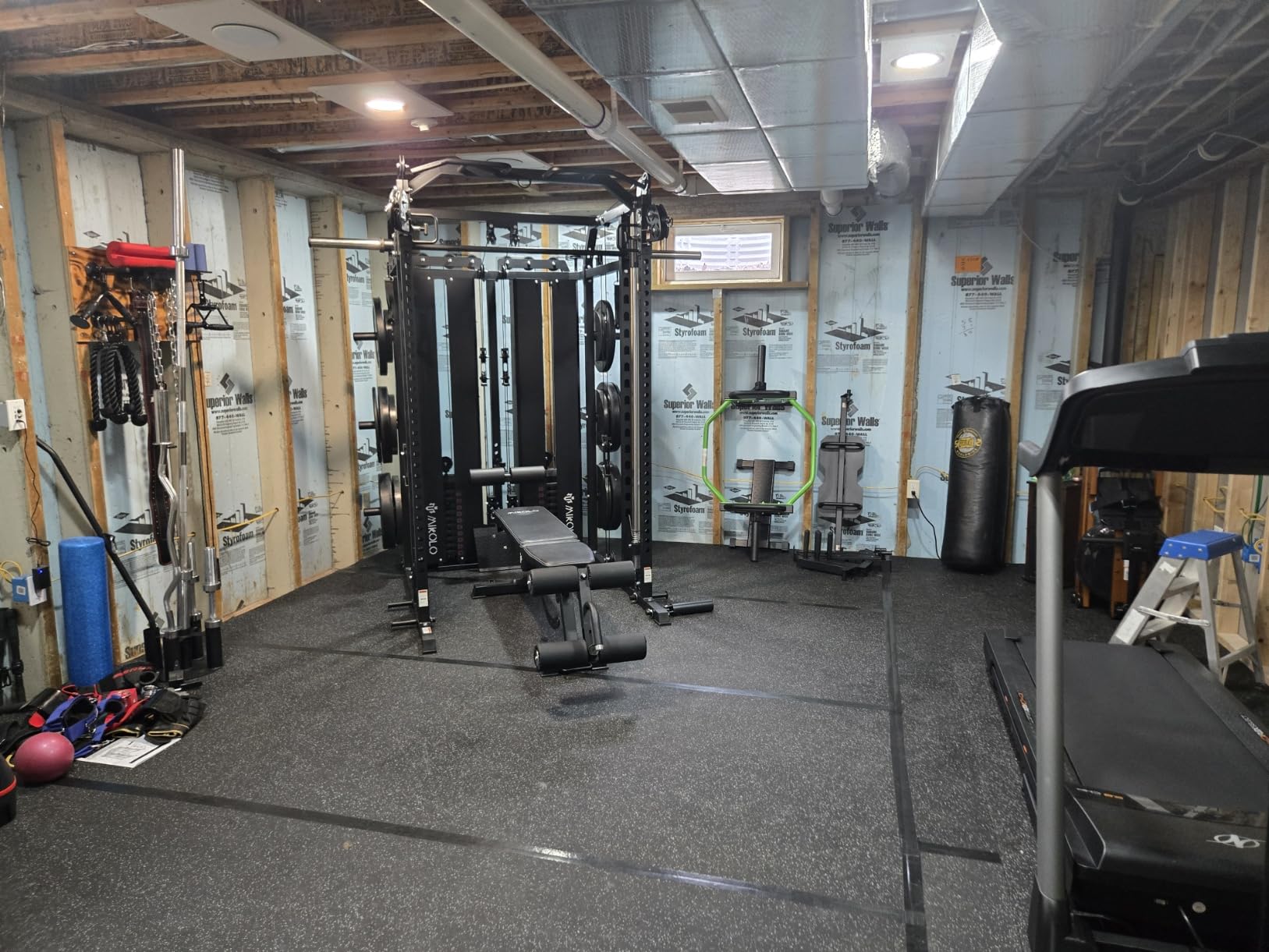 Mikolo Smith Machine with Weight Stack, Power Cage Home Gym System with LAT Pulldown & Cable Crossover customer photo 2