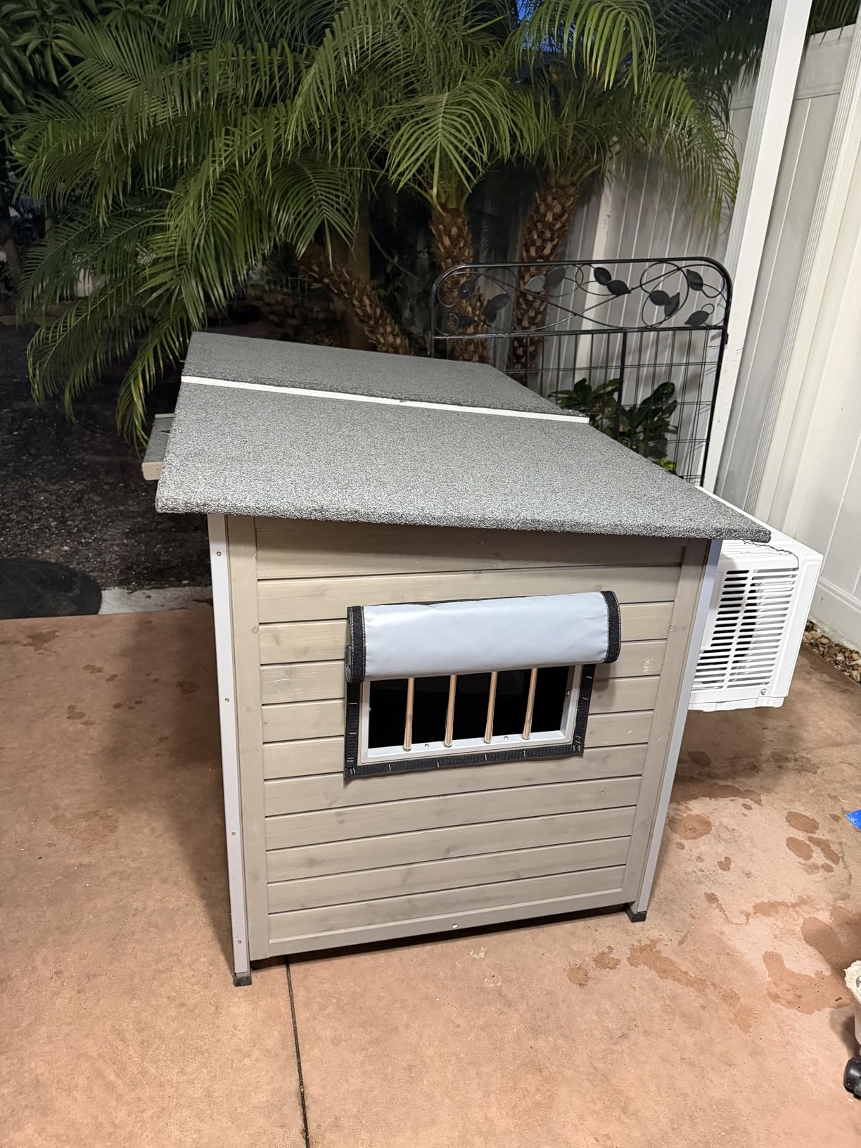 Ketive 55''L Dog House Outdoor Large Breed Extra XL Wooden Dog House with Weatherproof Asphalt Roof, All-Around Iron Frame, Removable Floor, Openable Top Roof, Air Vents Window for Medium to Large Dogs customer photo 2