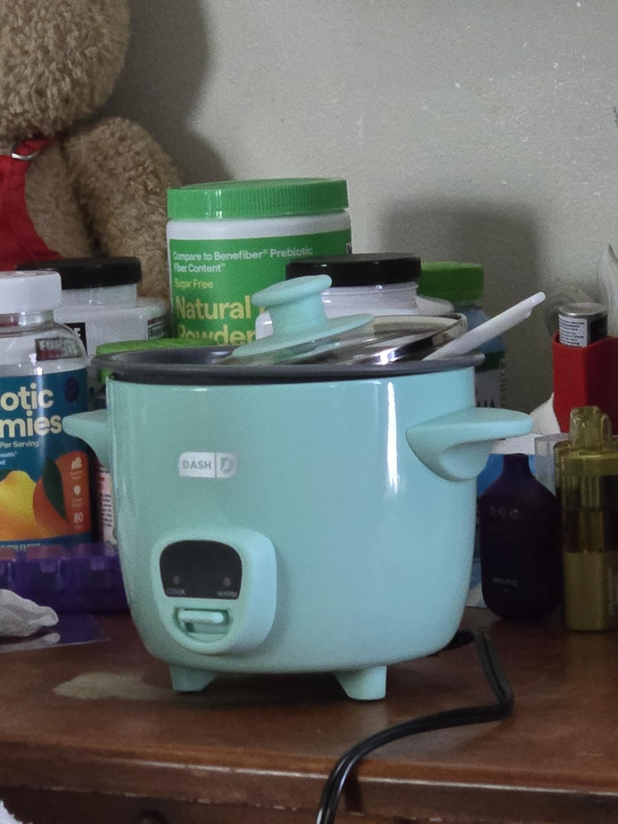 Dash Mini Ceramic Rice Cooker - Designed for Single-Serve Cooking - Compact Rice Cooker with Nonstick Removable Pot, Keep Warm Function & Easy-to-Clean Sleek Design - Aqua Ceramic customer photo 2