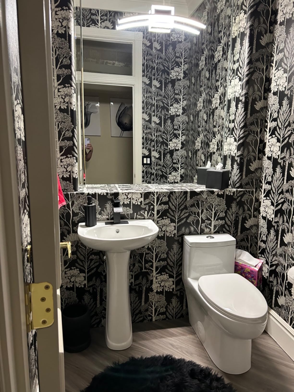 DeerValley 20x17 Inch Compact White Ceramic Pedestal Bathroom Sink with Overflow and Single Faucet Hole, Space-Saving Design, DV-1P523 customer photo 2