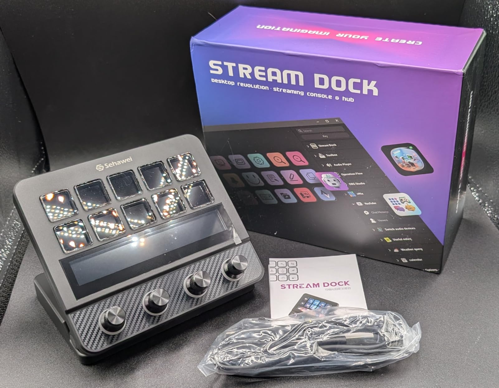 Sehawei N4 Pro Macro Pad, 10-Key LCD Shortcut Keyboard with 4 RGB Knobs & TouchBar - Programmable Streaming Controller Deck for OBS, YouTube, Gaming & Office (PC/Mac, USB-C) customer photo 1