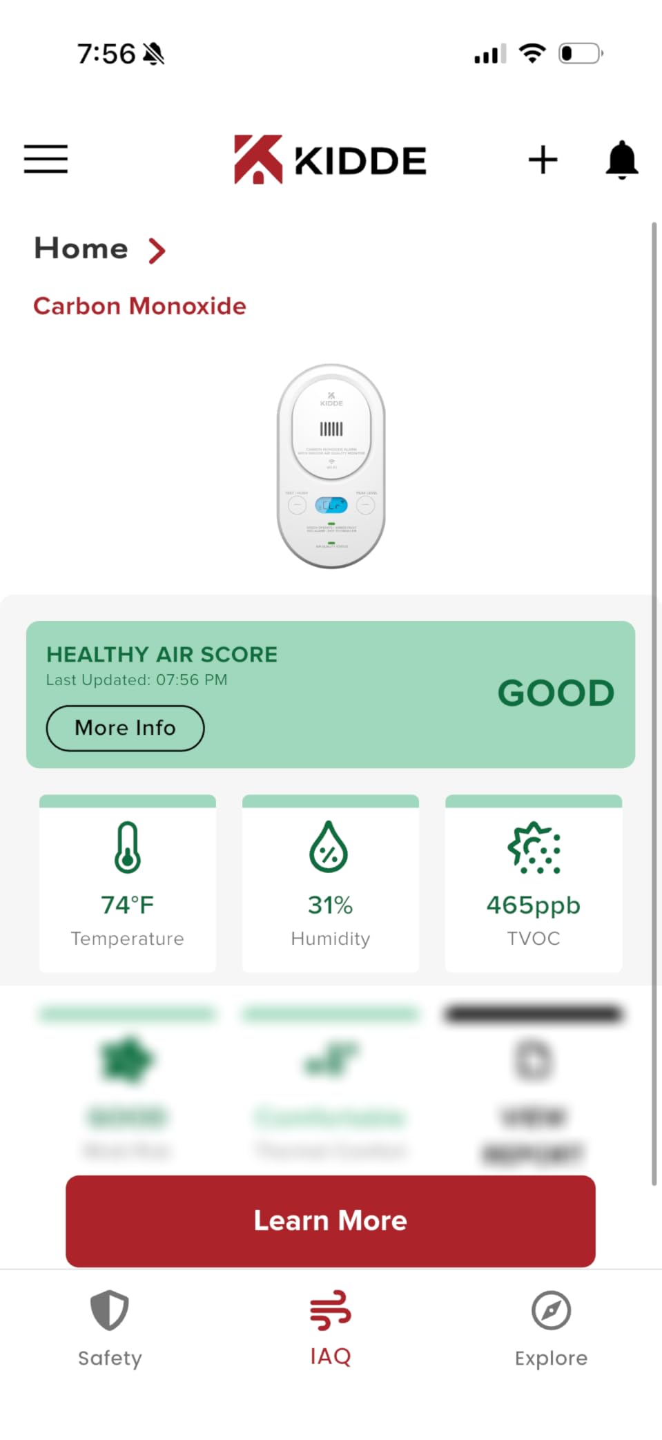 Kidde Smart Carbon Monoxide Detector & Indoor Air Quality Monitor, Plug-in with AA Battery Backup, Real-Time Notifications, 2.4 GHz Wi-Fi Enabled, Rotating Plug, 85 dB Alarm customer photo 2