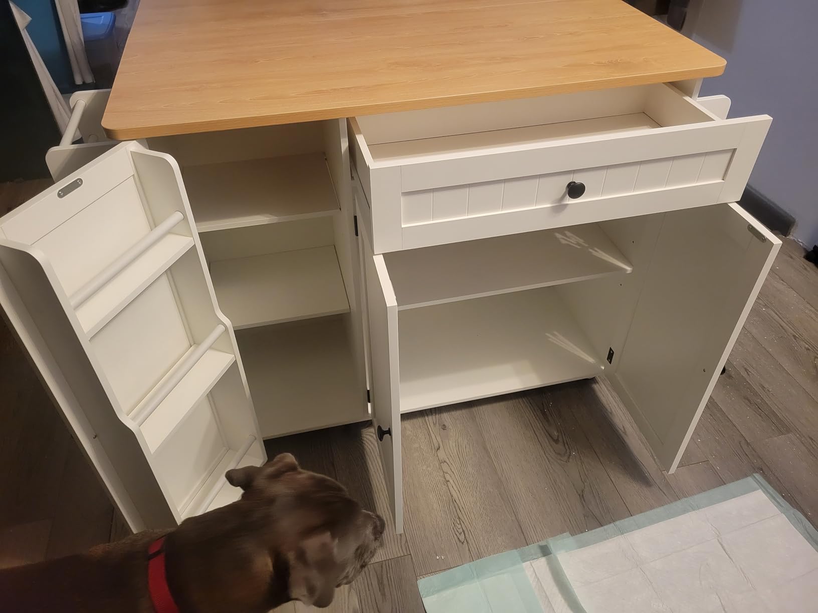 GRUSIGN Kitchen Island with Storage, 41.7