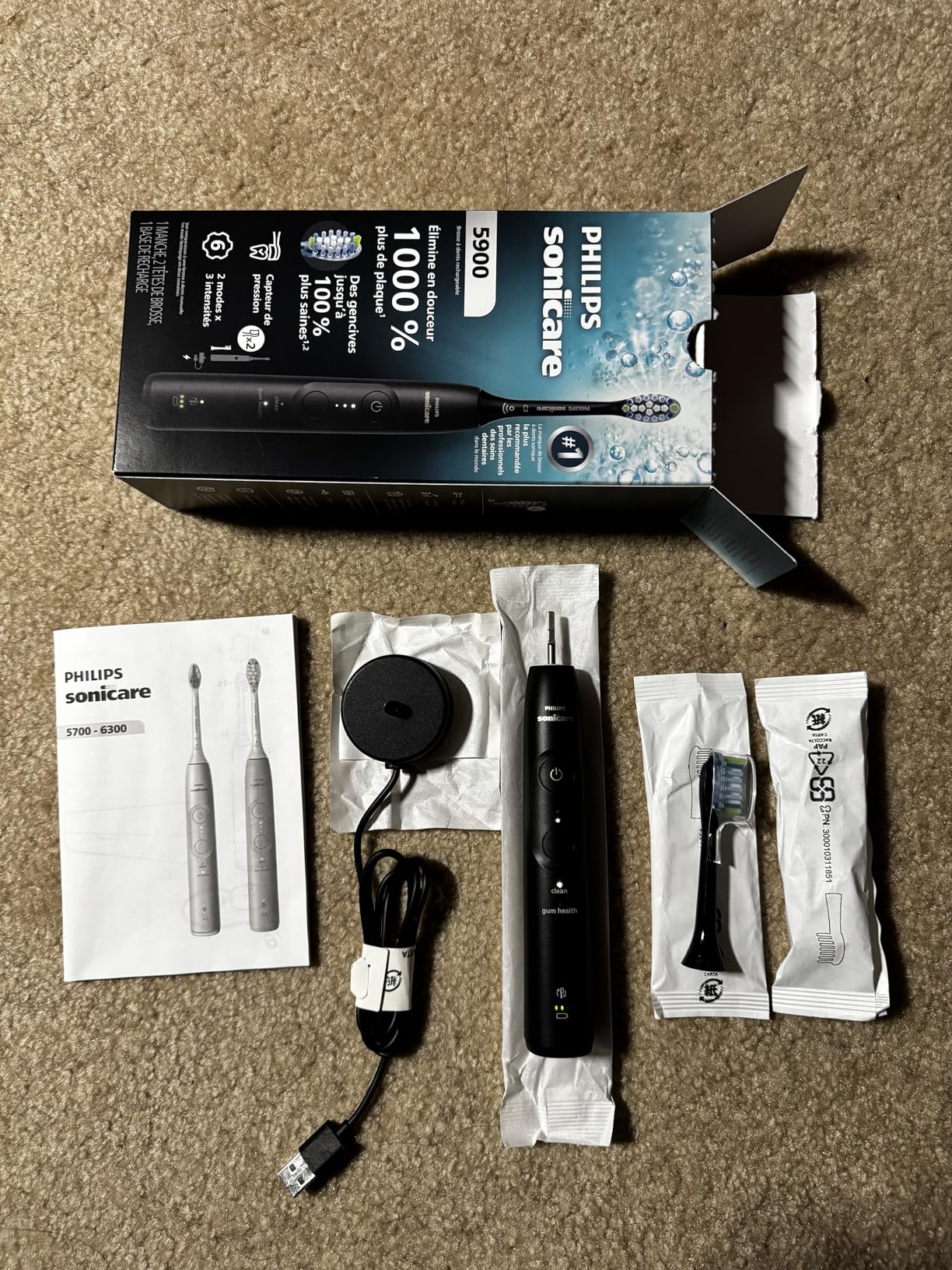 Philips Sonicare 5900 Series Electric Toothbrush, Pressure Sensor, 6 Brushing Settings, SmarTimer, BrushPacer, 21-Day Runtime, Gentle Professional-Clean Feel, for Sensitive Gums, White, HX7130/02 customer photo 2