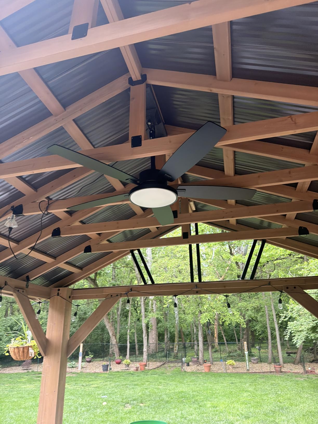 Fanbulous 52'' Outdoor Ceiling Fans with Light and Remote, IP65 Wet Rated Waterproof Ceiling Fan, 6-Speed DC Motor, Plug in Gazebo Fan customer photo 1