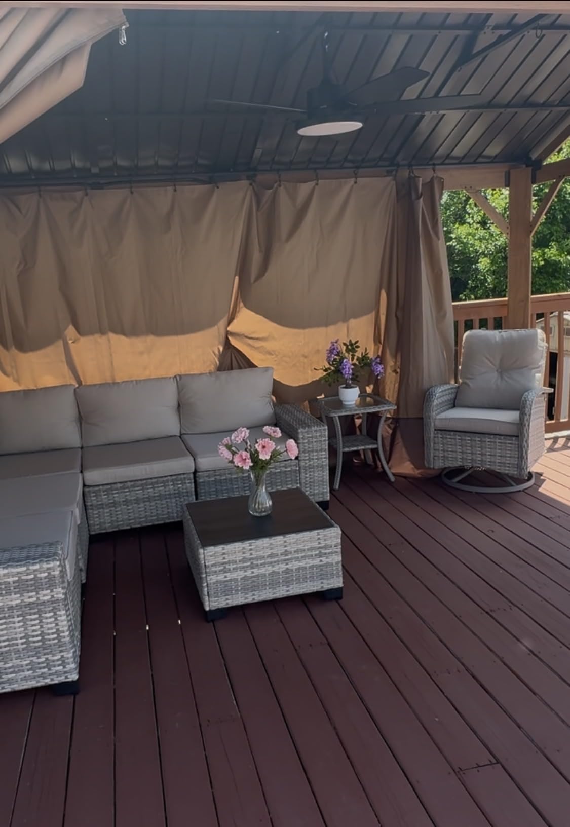 Fanbulous 52'' Outdoor Ceiling Fans with Light and Remote, IP65 Wet Rated Waterproof Ceiling Fan, 6-Speed DC Motor, Plug in Gazebo Fan customer photo 2