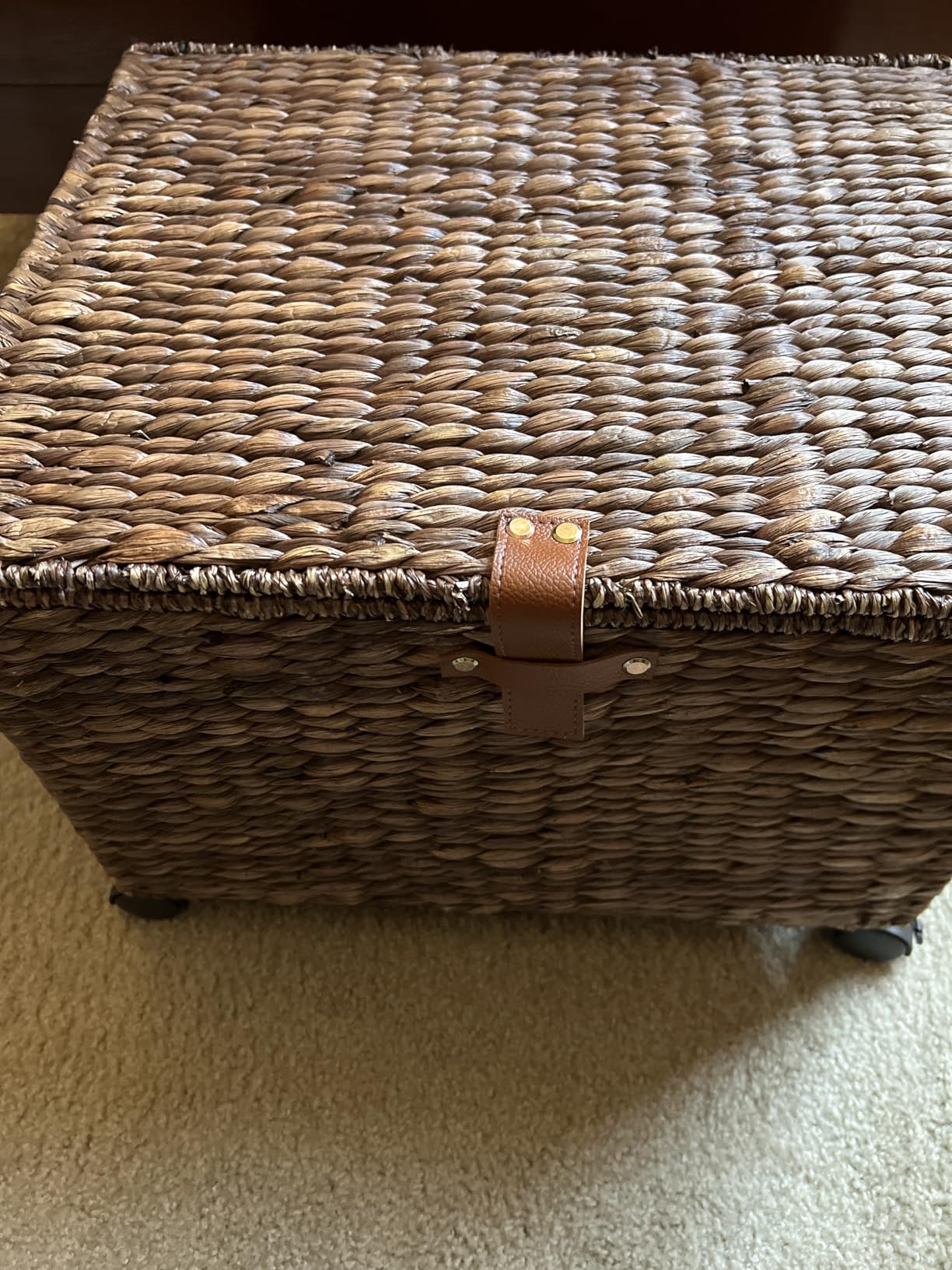 Best Choice Products Handwoven Water Hyacinth Rolling Filing Cabinet, Mobile File Organizer for Hanging Folders W/Lid and Locking Wheels For Home or Office - Chestnut customer photo 1