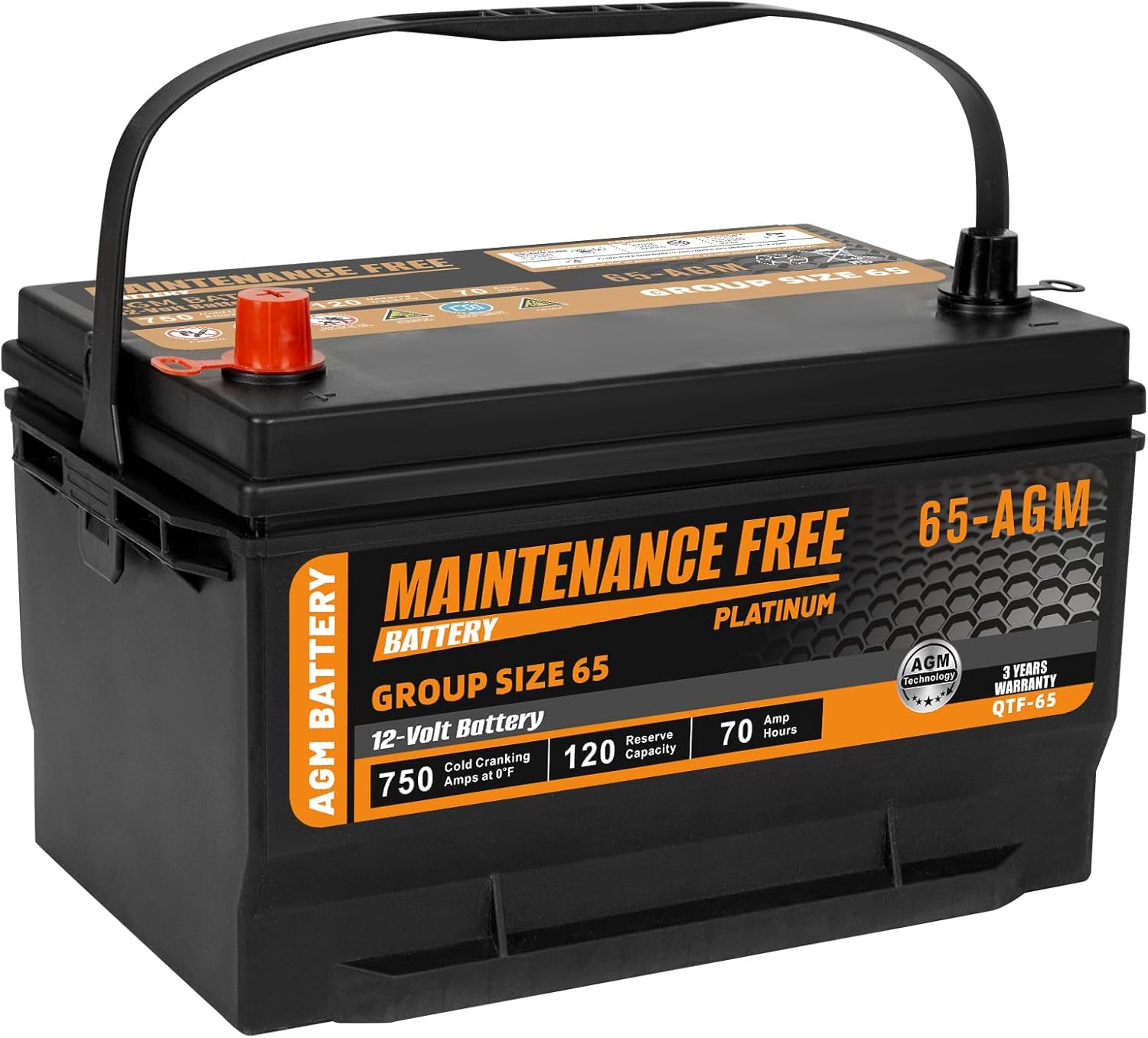 Autocessking Group Size 65 Start and Stop AGM Automotive Car Battery, 12V 70Ah, 750 CCA, 120 RC, 36 Months Warranty customer photo 1