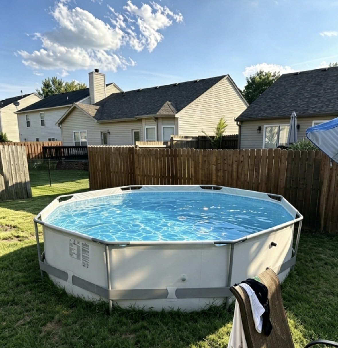 Above Ground Pool, 10ft x 30in Frame Deep Swimming Pool, Round Family Pool, Large Above Ground Pool Easy Set, 1200 Gallon Pool, Outdoor Backyard Pool for Kids, Adults-Grey, Pump Not Included customer photo 1