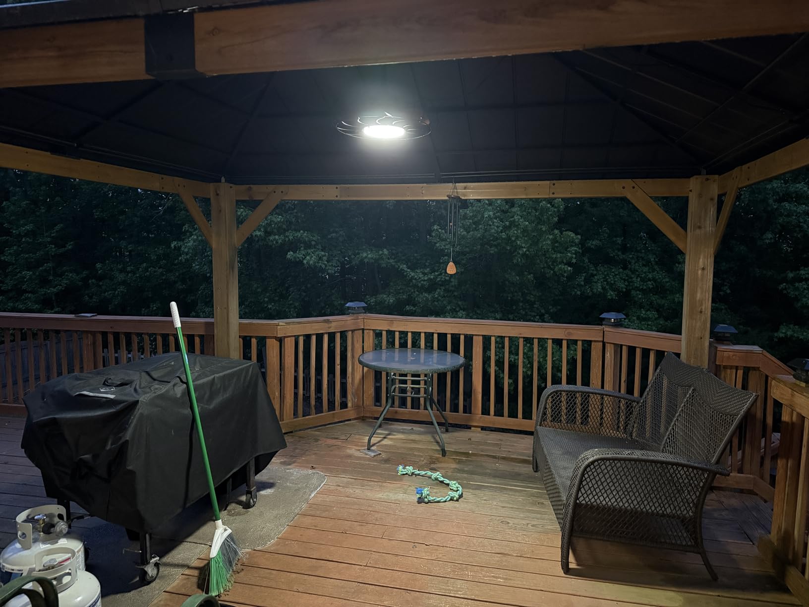 addlon 20 Inch Outdoor Ceiling Fan with Light for Patio, IP65 Waterproof Plug in Caged Hanging Fan, Remote Control, 3000-6000K Dimmable, 6 Speeds Reversible Outdoor Fan for Gazebo, Pergola, Porch customer photo 1