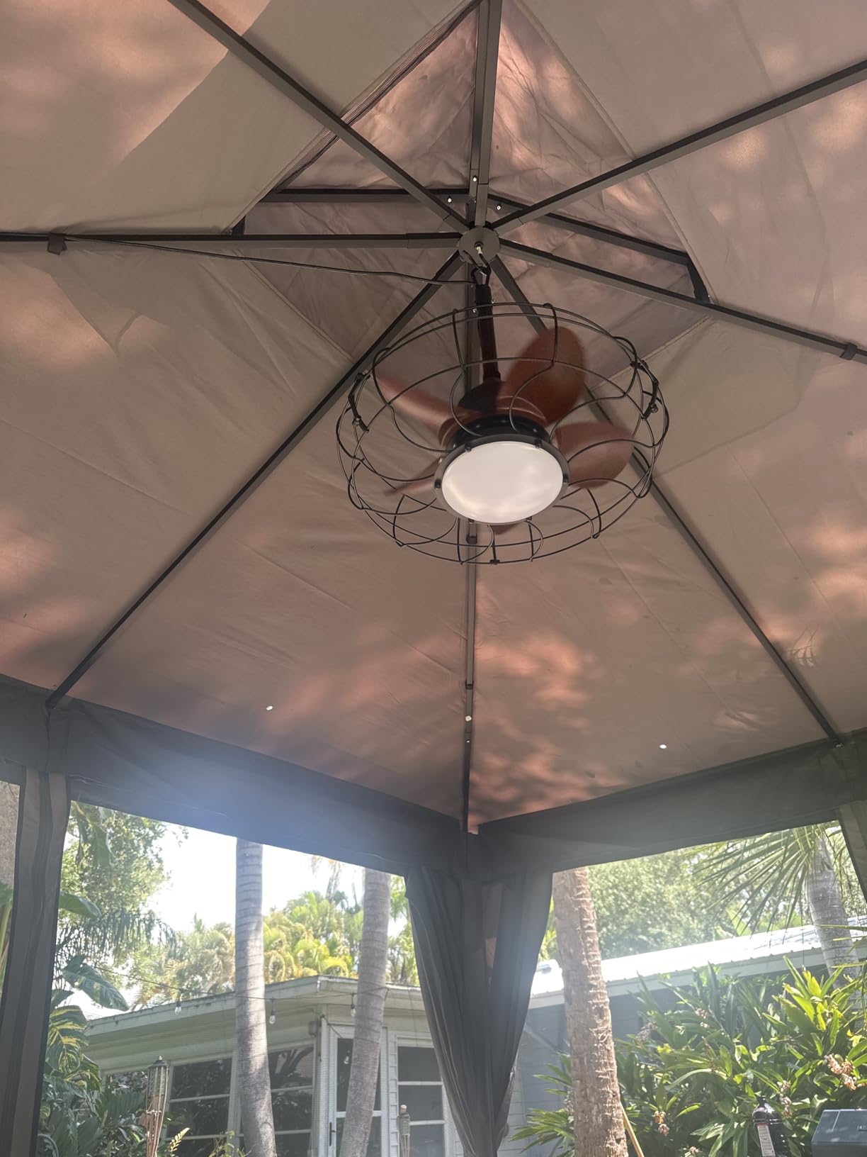 addlon 20 Inch Outdoor Ceiling Fan with Light for Patio, IP65 Waterproof Plug in Caged Hanging Fan, Remote Control, 3000-6000K Dimmable, 6 Speeds Reversible Outdoor Fan for Gazebo, Pergola, Porch customer photo 2