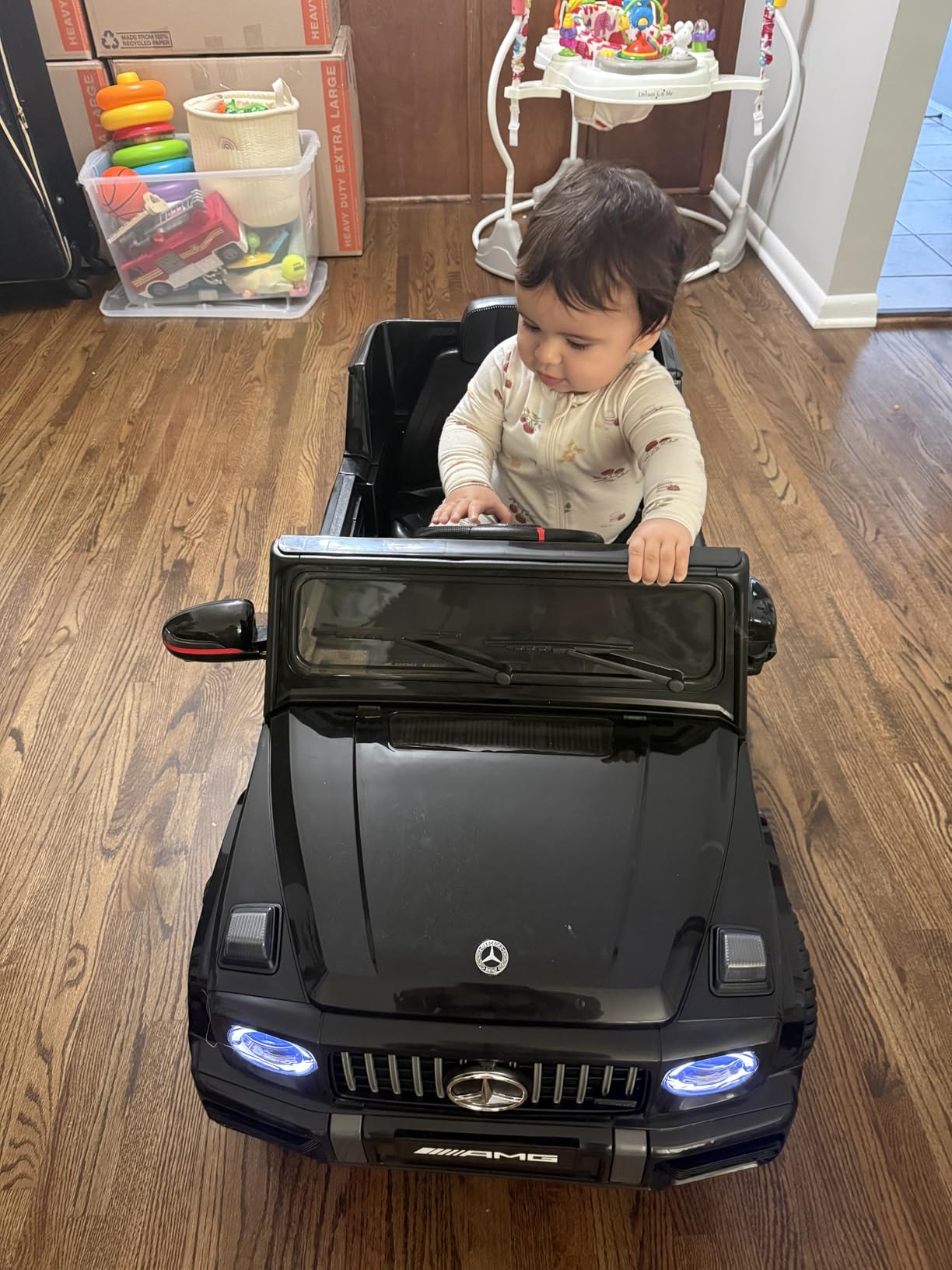 Mercedes-Benz Licensed G63 12V Kids Ride On Car, Ride on Toys with Parental Remote Control, Durable Material Body, Upgraded Motors, LED Lights & Music, Safe Electric Car for Toddlers, Black customer photo 2