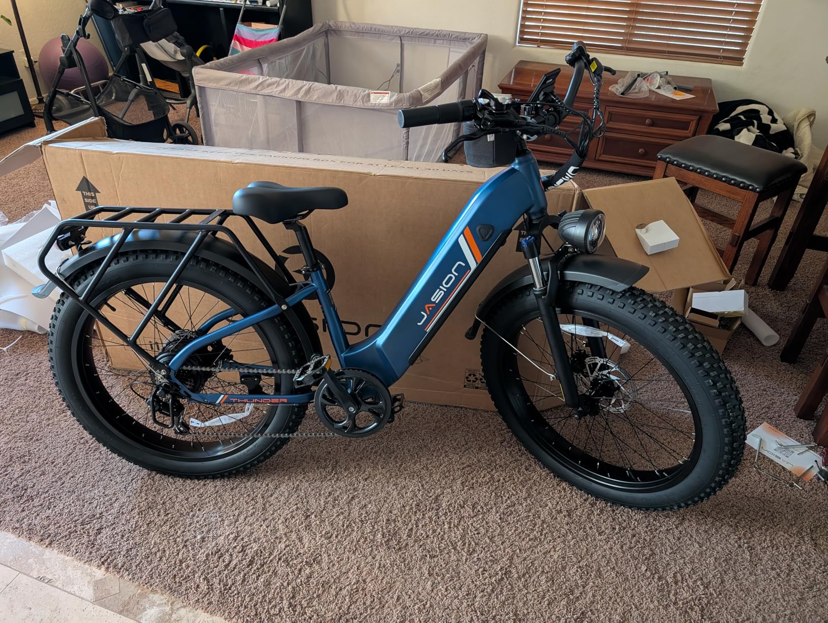 Jasion Thunder Electric Bike, 2000W/1800W Peak Ebikes for Adults, 26