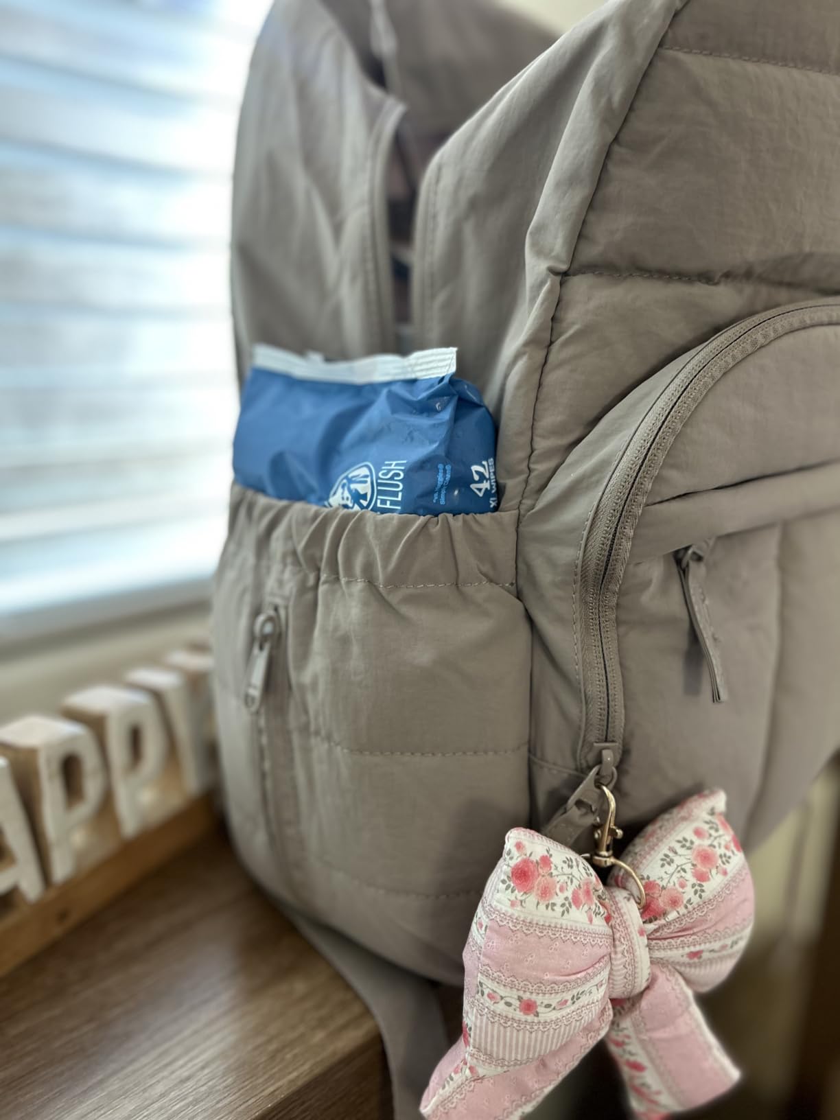 BAGSMART Diaper Bag Backpack, Multi-Pocket Puffy Diaper Bag with Waterproof Changing Pad, Lightweight Stroller-Friendly Diaper Bag with Insulated Pockets, Easy-Access Baby Essential, Camel customer photo 2