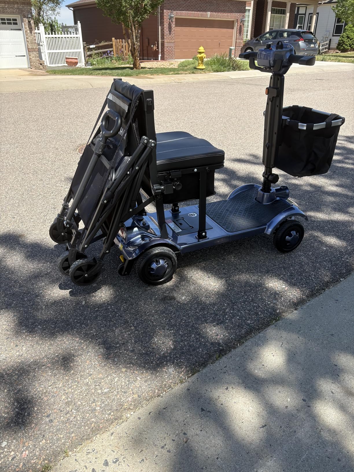 MIHAYO Lightweight 4-Wheel Mobility Scooter for Seniors and Adults, Airline Approved 24 Miles Range Electric Scooter with 280 lbs Capacity, 350W Motor and 112L Storage Wagon, Slate Blue customer photo 2