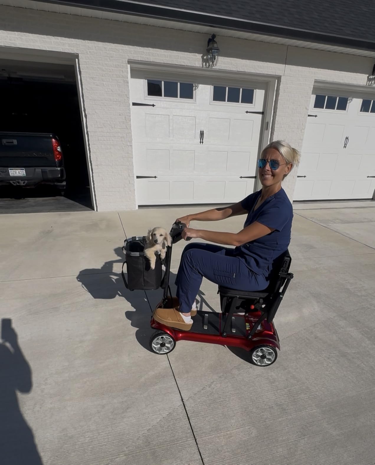 Lightweight Mobility Scooter for Adults & Seniors - Cruise & Airport Approved, 43lb Foldable Portable Motorized Scooters with Removable Lithium Battery for 12.4 Miles Travel, 300lb Capacity, Blue customer photo 2