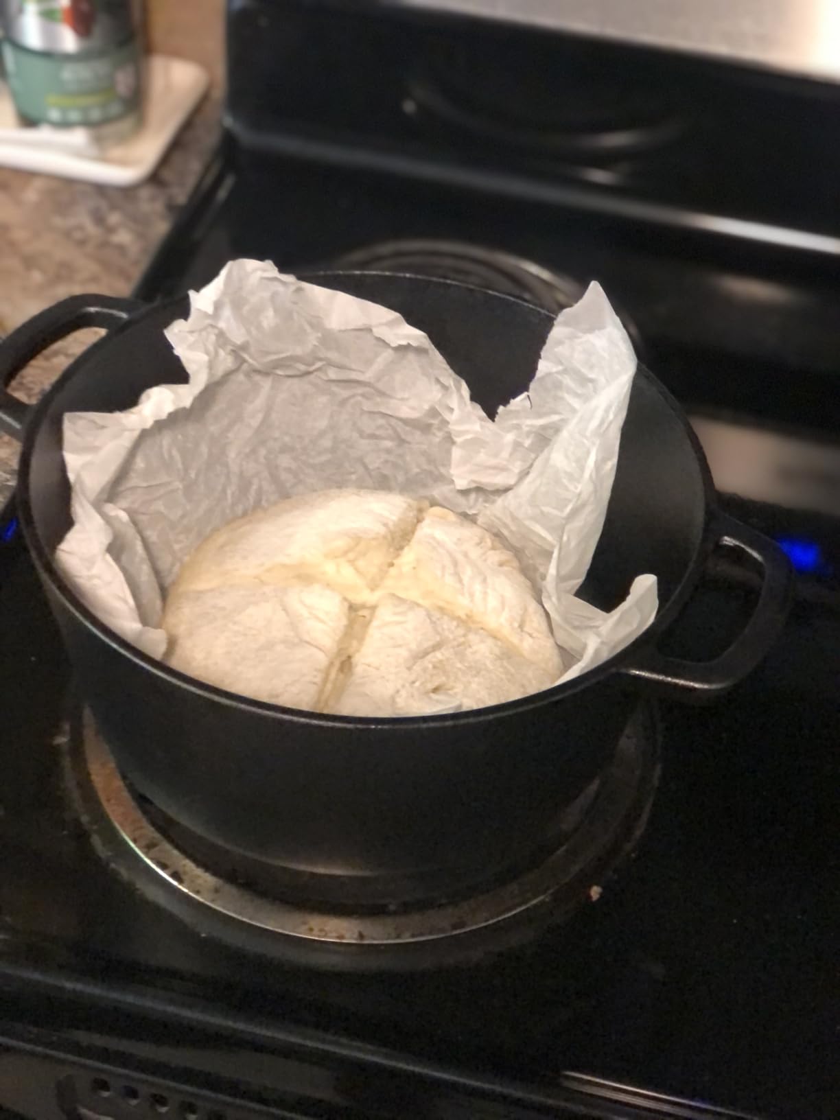 Pre-Seasoned Cast Iron Dutch Oven for Bread Baking - incl. Sourdough Bread-Baking Supplies like Proofing Basket, 2-in-1 Dutch Oven Pot with Skillet Lid and Dual Handles, Sour Dough Tools, Lame, 5QT customer photo 1