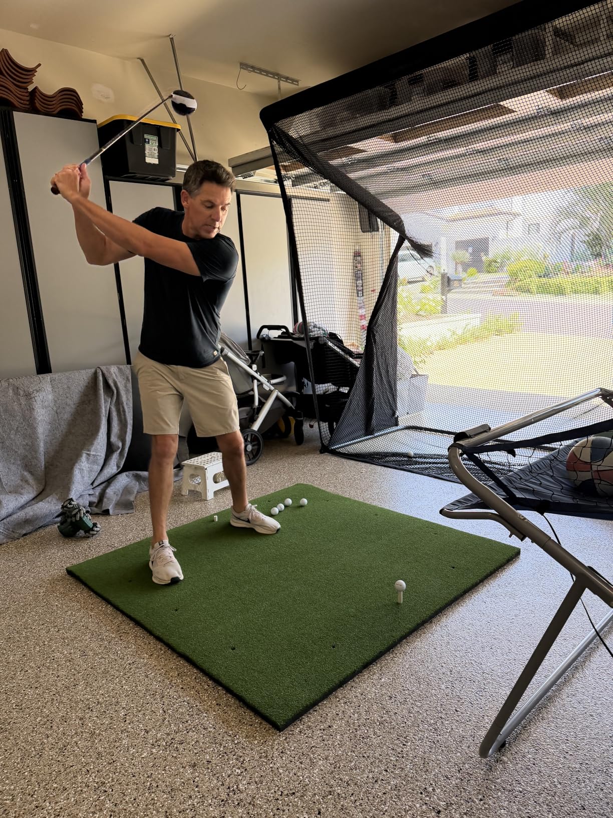 GoSports 8 x 8 ft Elite Golf Net with LoftGuard Canopy and Steel Frame - Indoor & Outdoor Practice Golf Hitting Net customer photo 2