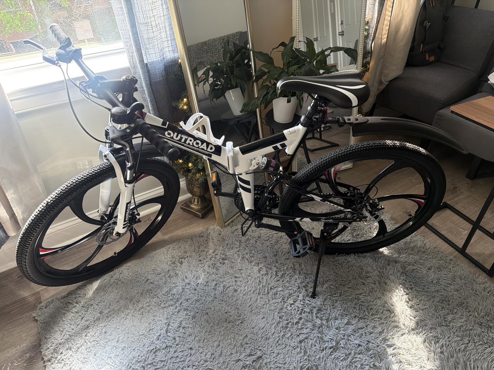Outroad Mountain Bike Foldable/Unfoldable Bike 26 Inch for Adult, 21-Speed Dual Suspension High-Carbon Steel MTB Foldable Bicycle customer photo 1