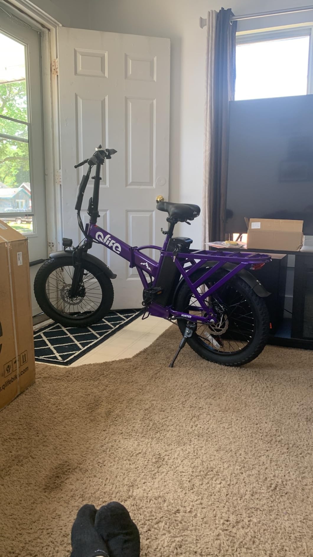 Qlife Hunter Foldable Electric Bike for Adults, Peak 1200W Ebike with 48V 13.5Ah Battery, 65-Mile Range, Heavy-Duty Rear Rack, 20-Inch Fat Tires customer photo 2