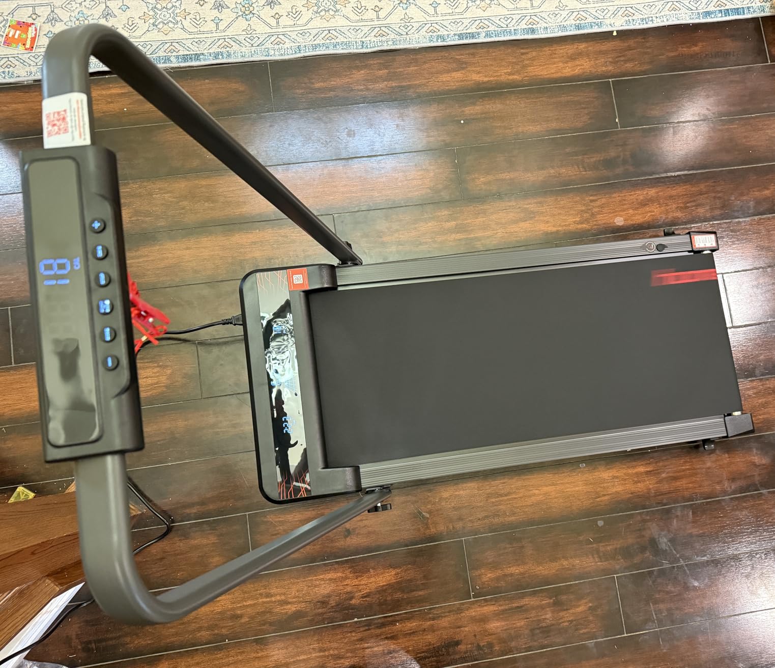 Walking Pad Treadmill with 9% Incline & Dual LED Display, 4 in 1 Foldable Treadmill with Handle bar for Home/Office, 3.5HP Portable Under Desk Treadmills with Magnetic Remote & APP Control customer photo 2