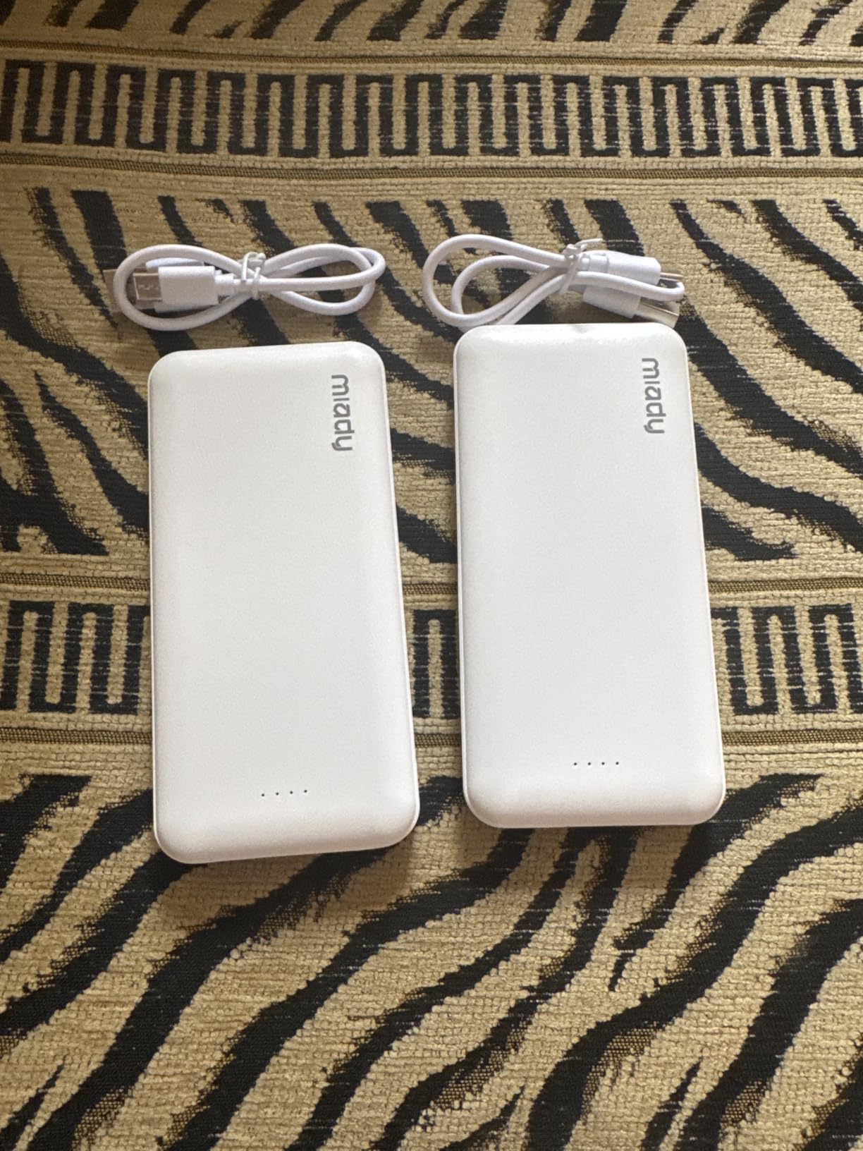 Miady 2-Pack Portable Charger, Slim 10000mAh Power Bank Travel Battery Pack 3 Outputs 2 Inputs customer photo 1