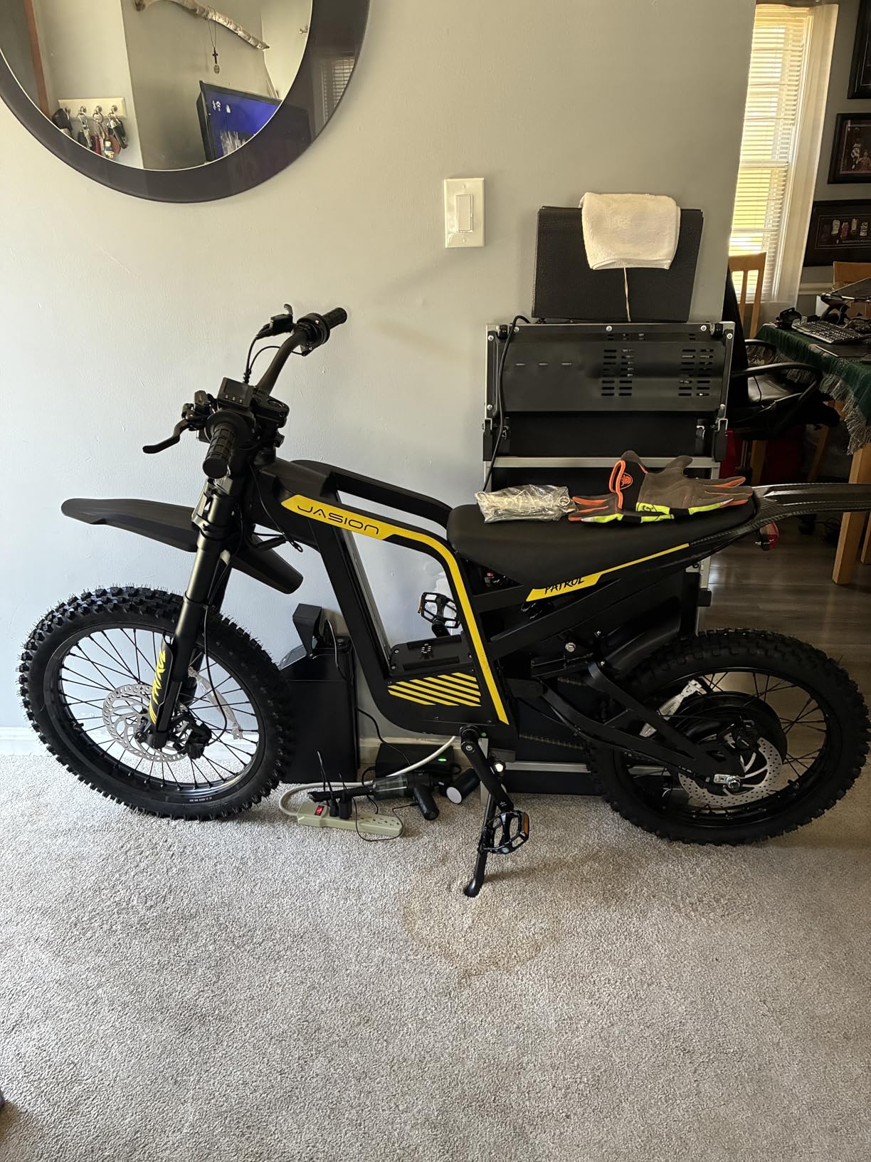 Jasion Patrol 52 Electric Dirt Bike for Adults & Teens, 4000W Peak 40MPH Electric Bike with 52V 30AH 1560Wh Battery E Dirt Bike, 50-Mile Range, 19''/17'' Off-Road Tires, Full Hydraulic Brakes & Dual Suspension customer photo 2