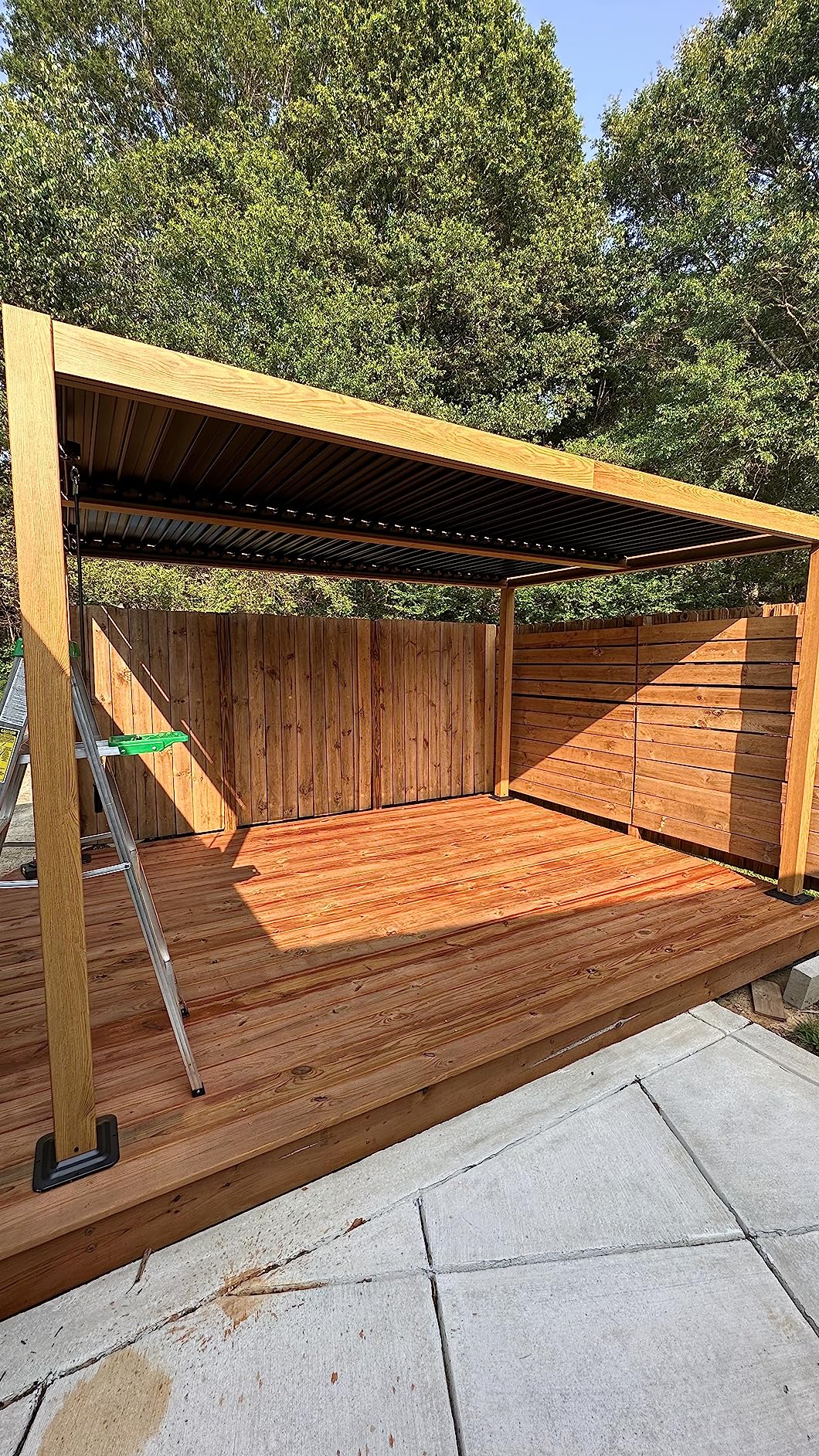HAPPATIO Louvered Pergola 10' x13' Outdoor, Aluminum Frame with Adjustable Rainproof Roof, Patio Pergola with Curtains and Mosquito Nets, Aluminum Frame for Patio, Backyard, Deck, Garden (Gray) customer photo 2