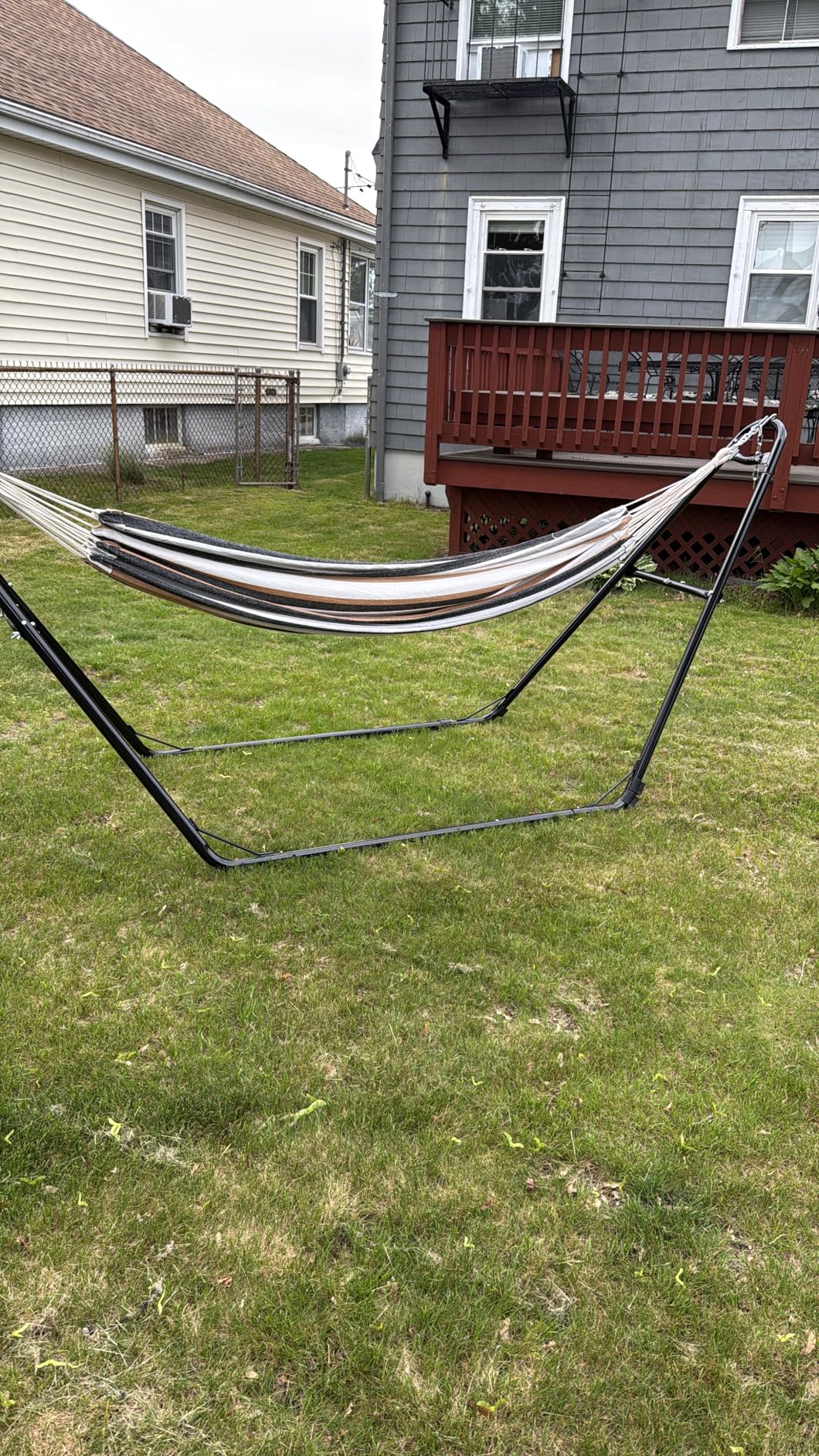 Sweetcrispy Universal Double Hammock Stand Only, Heavy Duty Hammock Stands for 2 Person, Steel Stand for Indoor and Outside Garden Backyard Patio Pool Beach customer photo 2