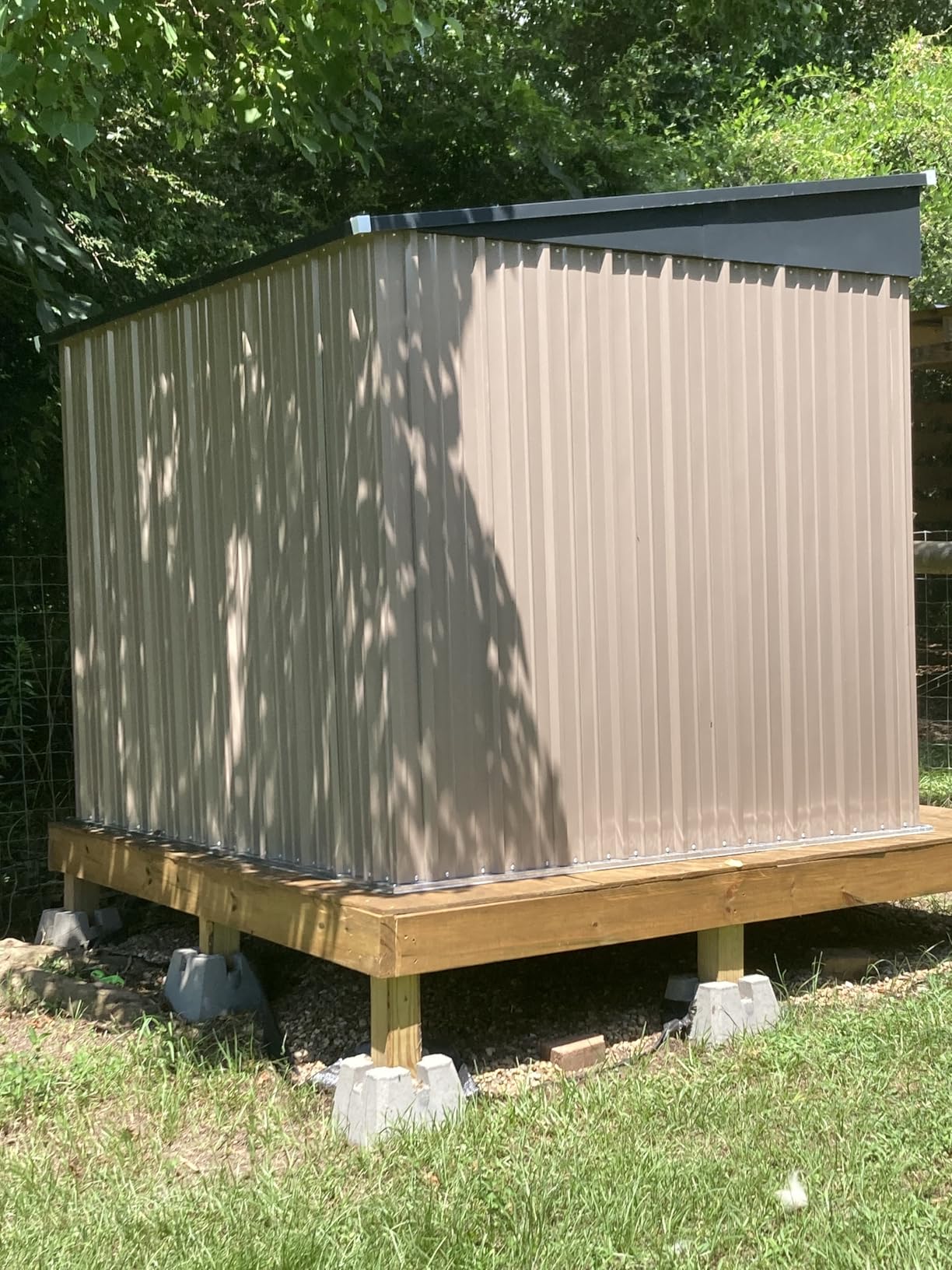 Aoxun 14x12 FT Large Outdoor Storage Shed, Galvanized Metal Shed with 2 Lockable Tall Doors & Sloped Roof, Heavy Duty Utility Tool Storage House for Patio, Garden, Backyard, Lawn (Brown) customer photo 2