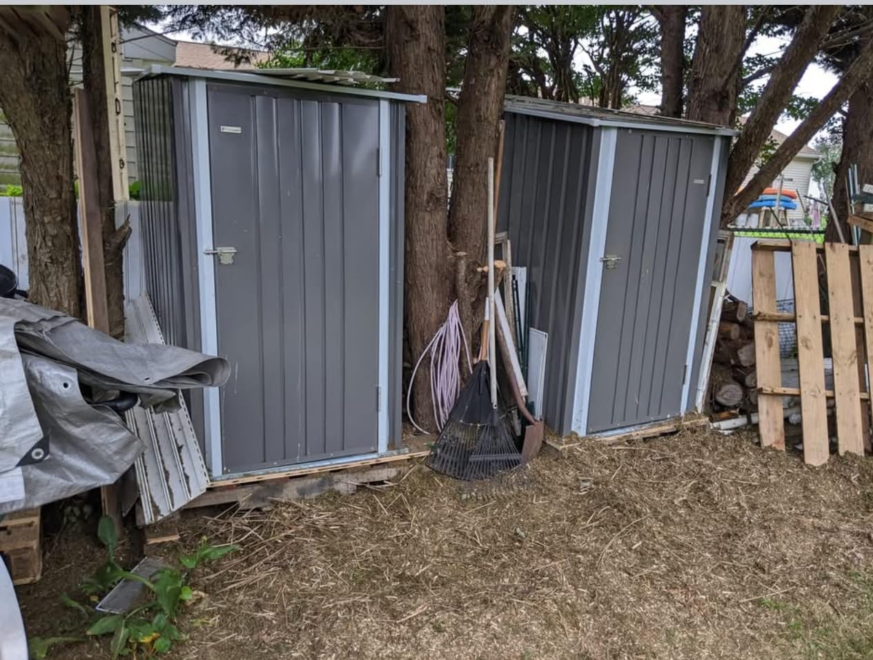 Patiowell 12x20 FT Outdoor Storage Shed, Large Metal Garden Shed with Lockable Doors & Windows, Waterproof Reinforced Tool Shed with Side Door & Air Vents for Cars Trucks Boats, Black customer photo 1